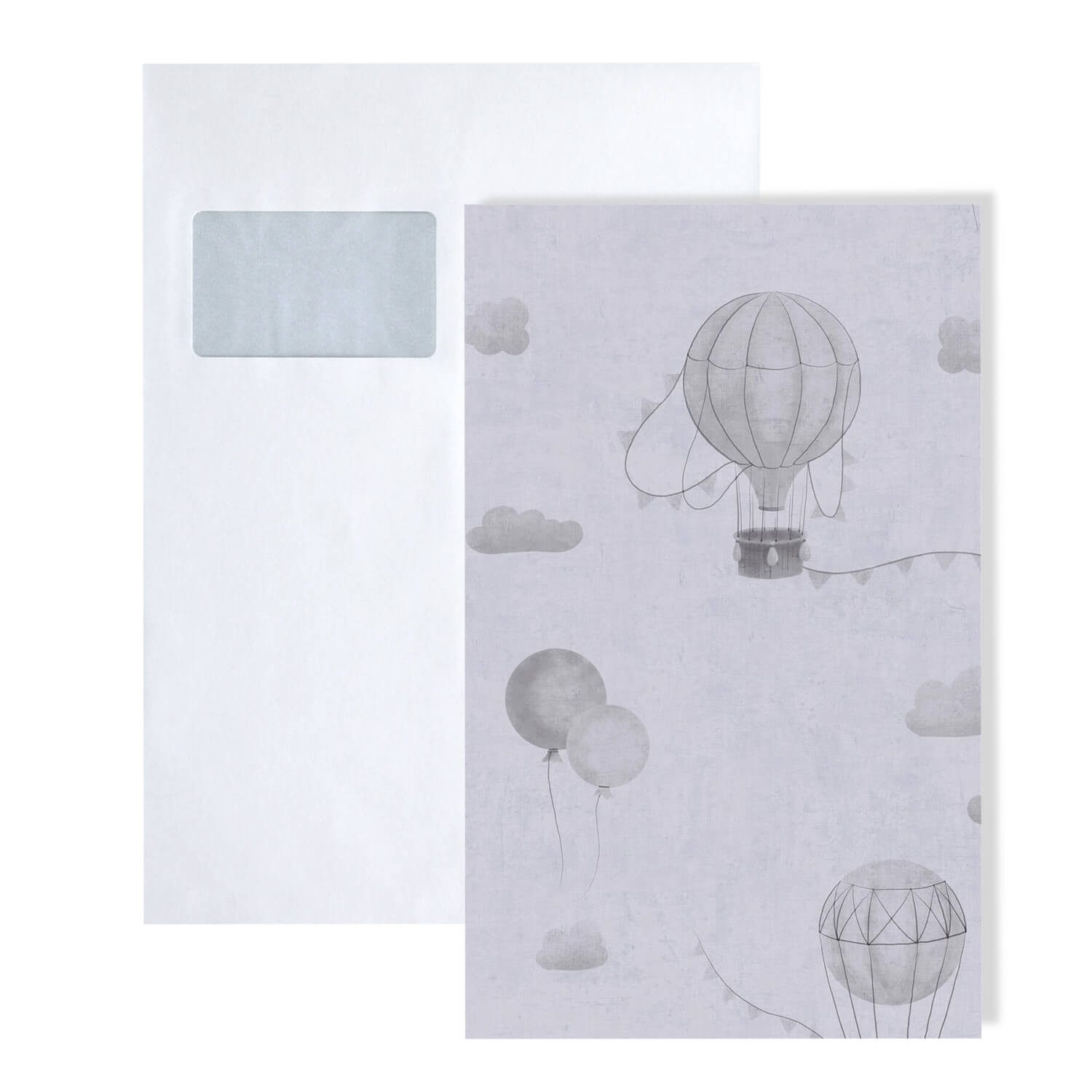 Profhome Kindertapete 1 MUSTERSTÜCK S-770772-GU DIN A4 MUSTER der Kinder Tapete, (1 Musterblatt, ca. A5-A4), grau