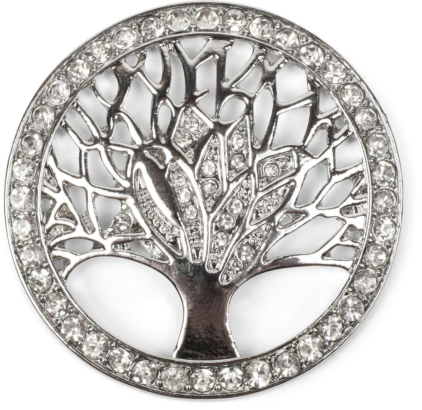 styleBREAKER Brosche Lebensbaum Magnet Brosche mit Strass (1-tlg)
