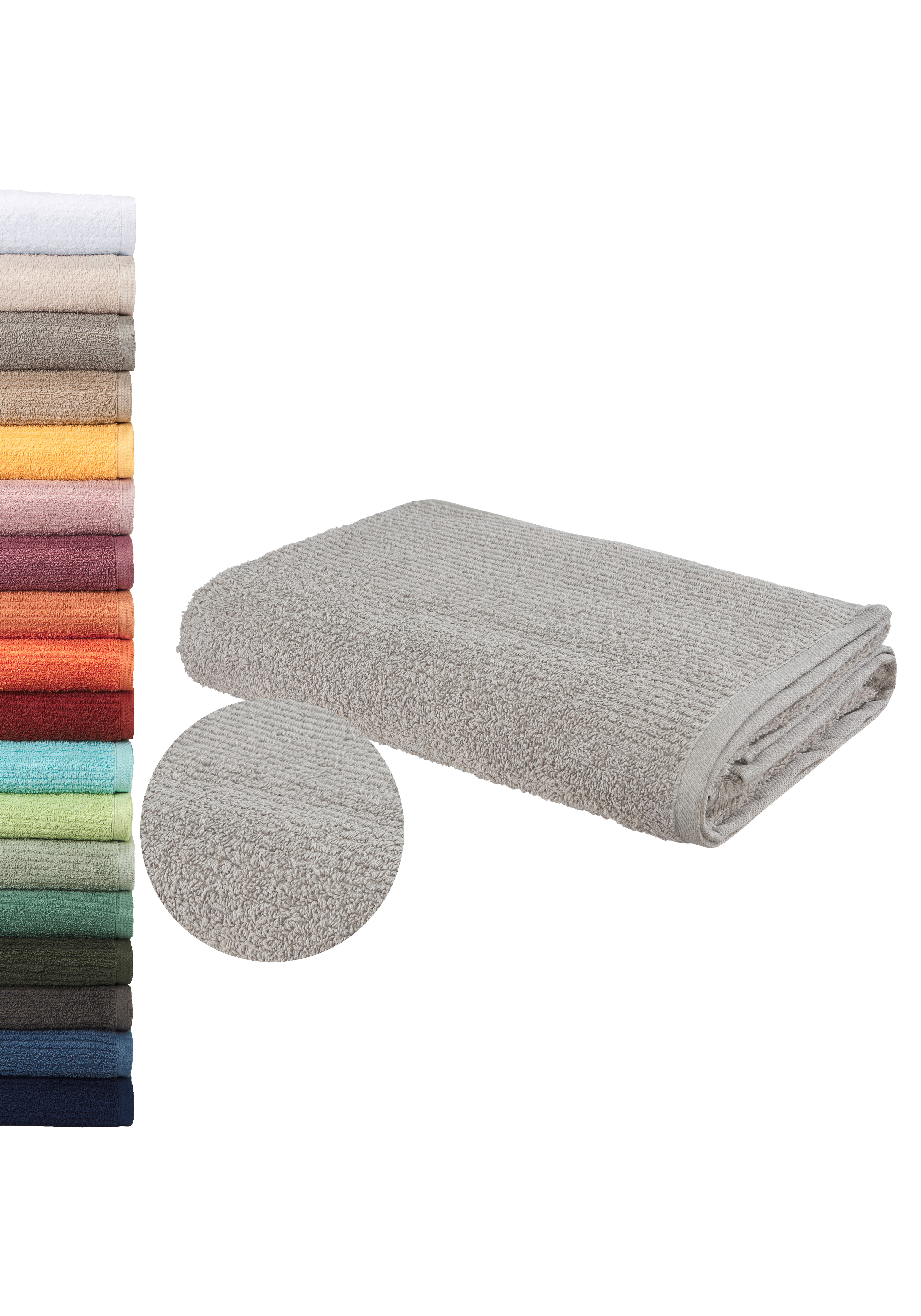 OTTO home Badetuch Riva, 80x150, Premium Handtücher, 500 gr/m², Webfrottier (1-St), Hoch-Tief-Struktur, Streifen, weich, 5 Jahre Garantie