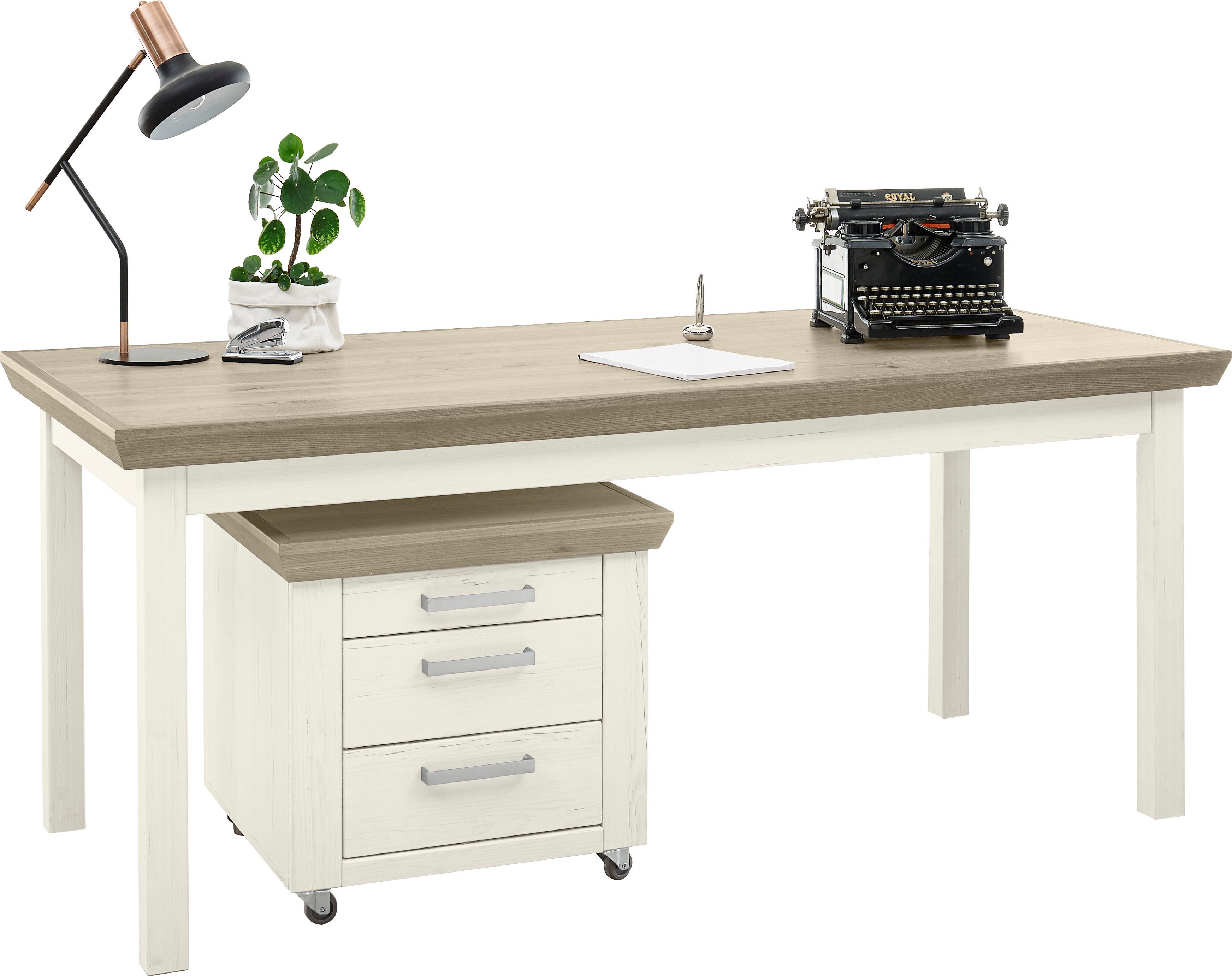 set one by Musterring Büromöbel-Set »York«, (2-St., bestehend aus  Schreibtisch und Rollcontainer), Tisch Breite 180 cm
