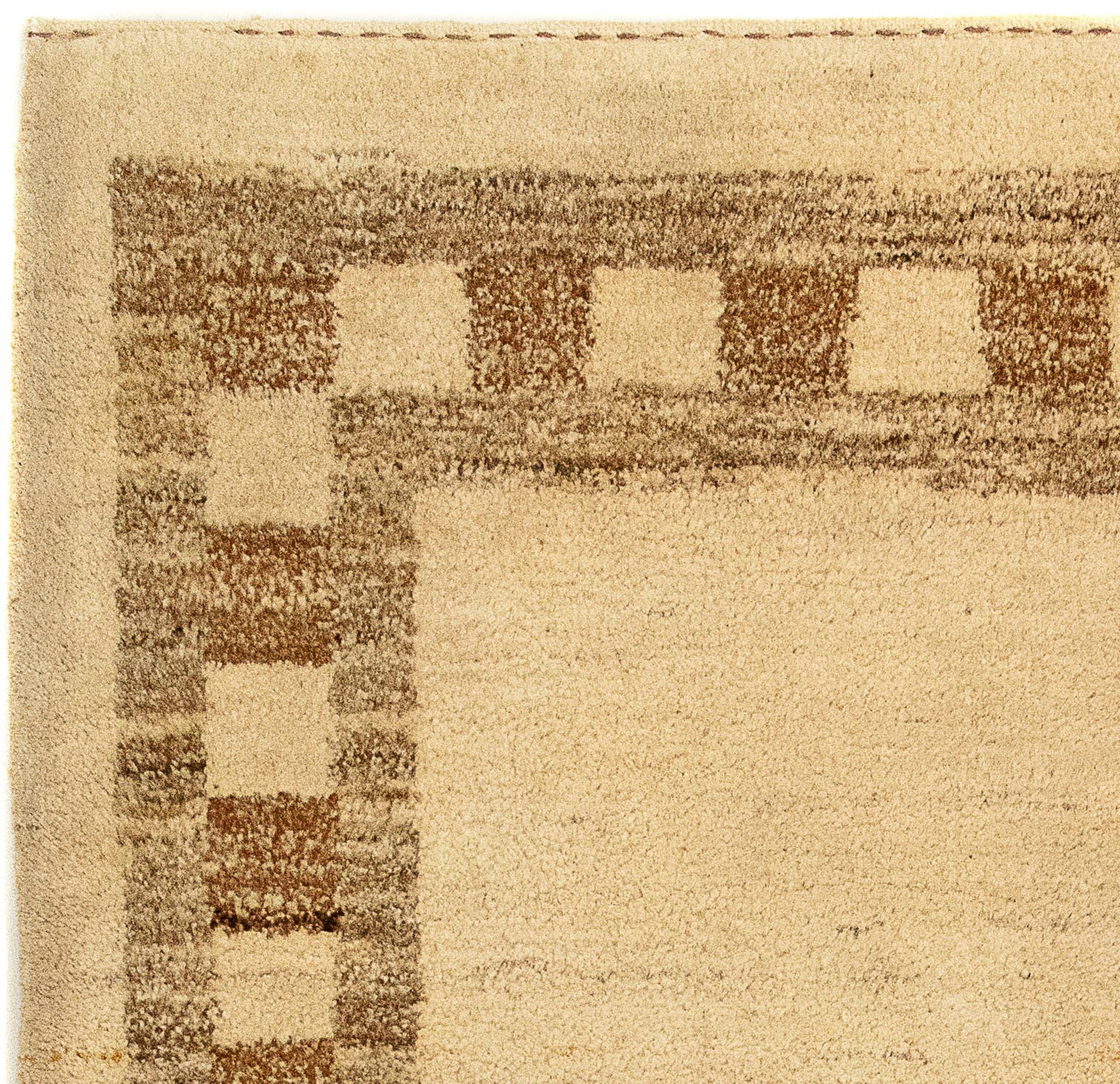 rechteckig, Handgeknüpft, Zertifikat 80 Höhe: 122 - mm, Wohnzimmer, beige, Indus Gabbeh morgenland, - 18 x mit cm - Einzelstück Wollteppich