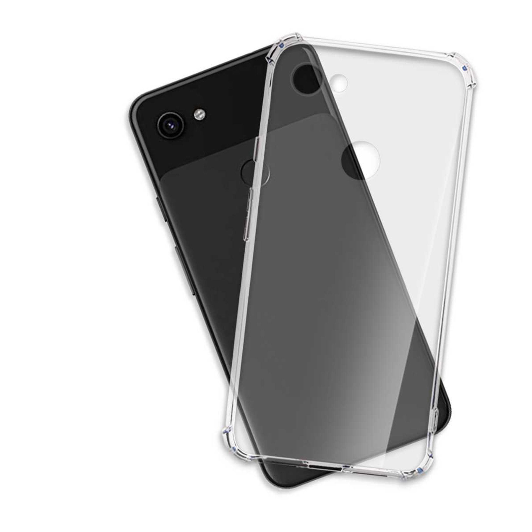 mtb more energy Smartphone-Hülle Clear Armor Case für Google Pixel 3a, Transparente TPU Schutzhülle Case Backcover mit Anti-Shock Verstärkung