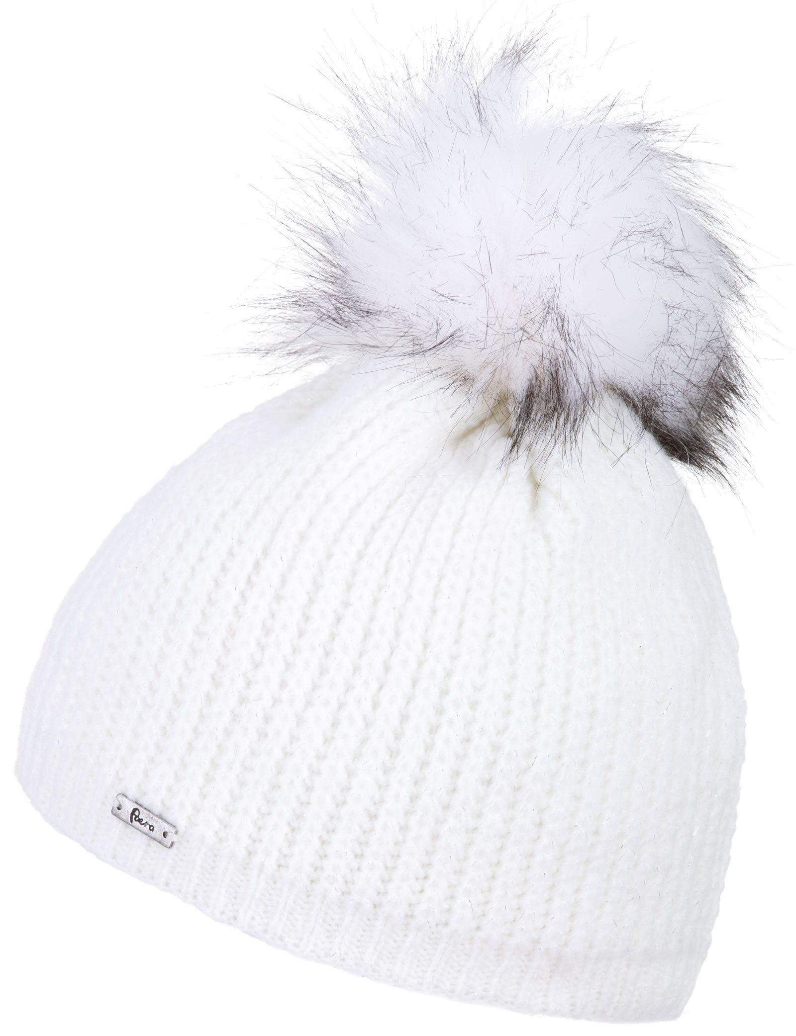 Faera Bommelmütze (1-St) Damen Bommelmütze Wintermütze gefüttert leichter Glitzer Fleecefutter