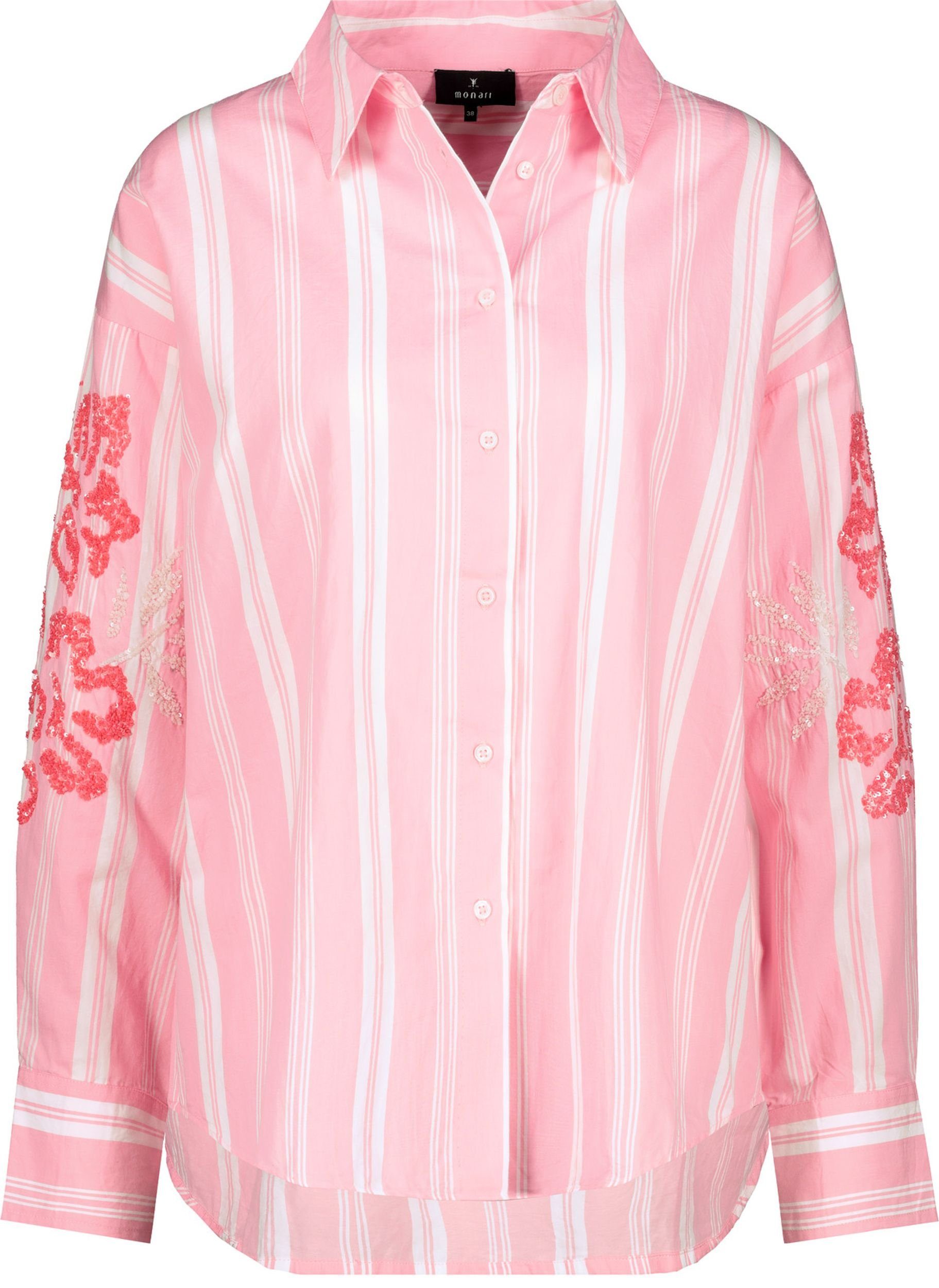 Monari Druckbluse Bluse, pink smoothie gemustert