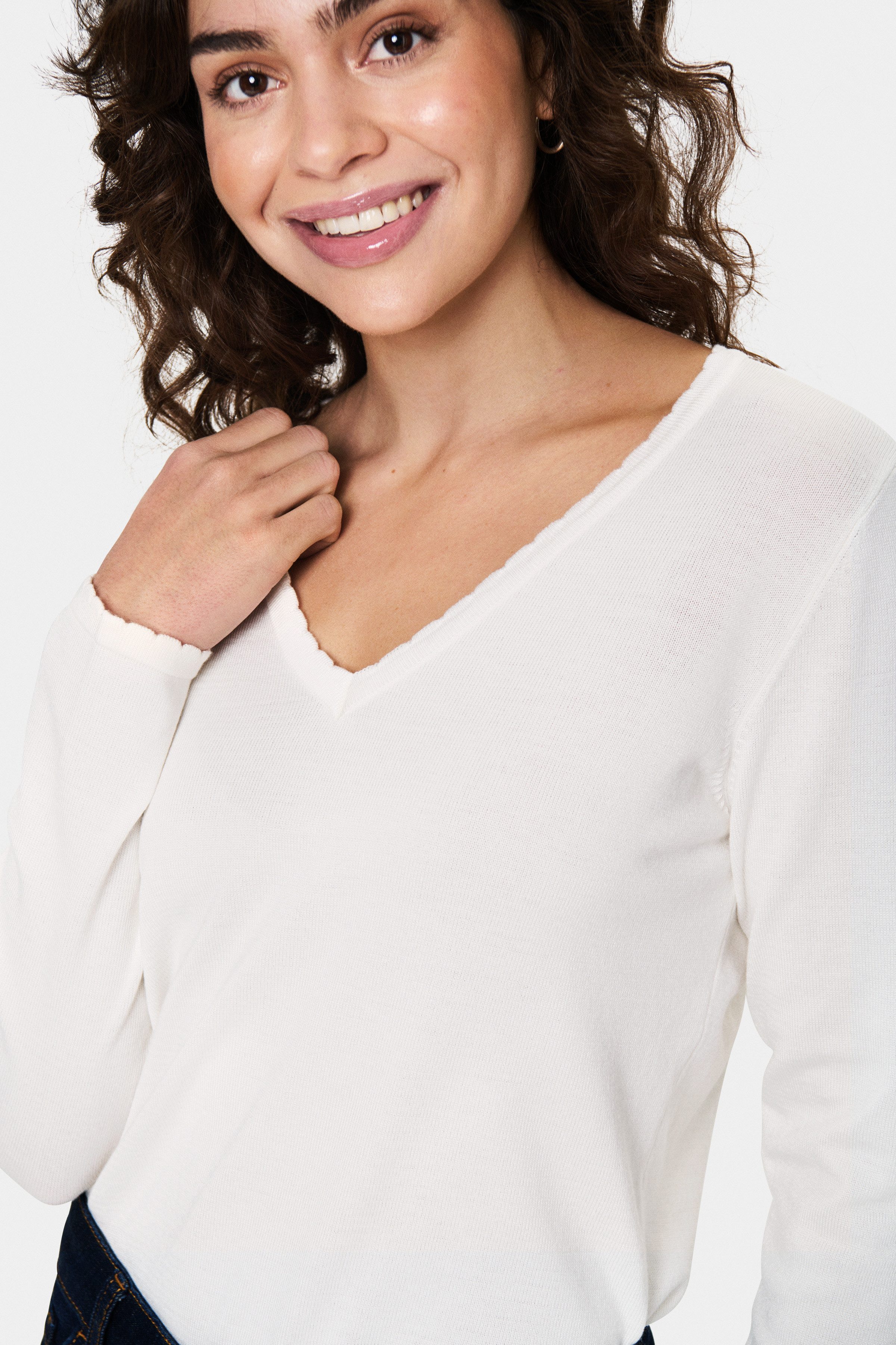 Saint Tropez Strickpullover MilaSZ LS V-Neck Pullover Viskosemischung, Regular fit