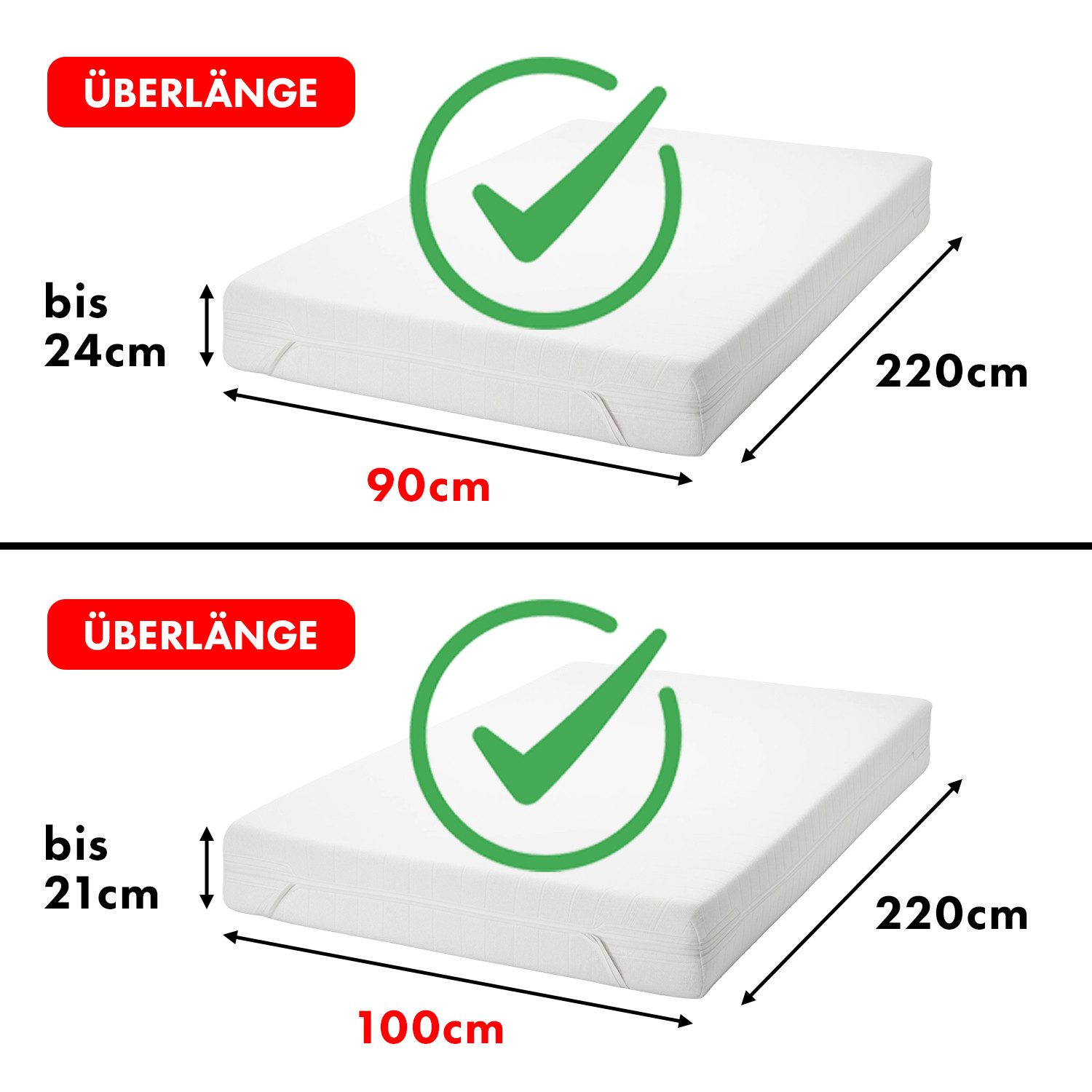 Jacobson Spannbettlaken BOXSPRING & ÜBERLÄNGE aus 100% Baumwolle, für hohe & lange Matratzen, Jersey Bettlaken 160 g/m² – Bild 4 von 5