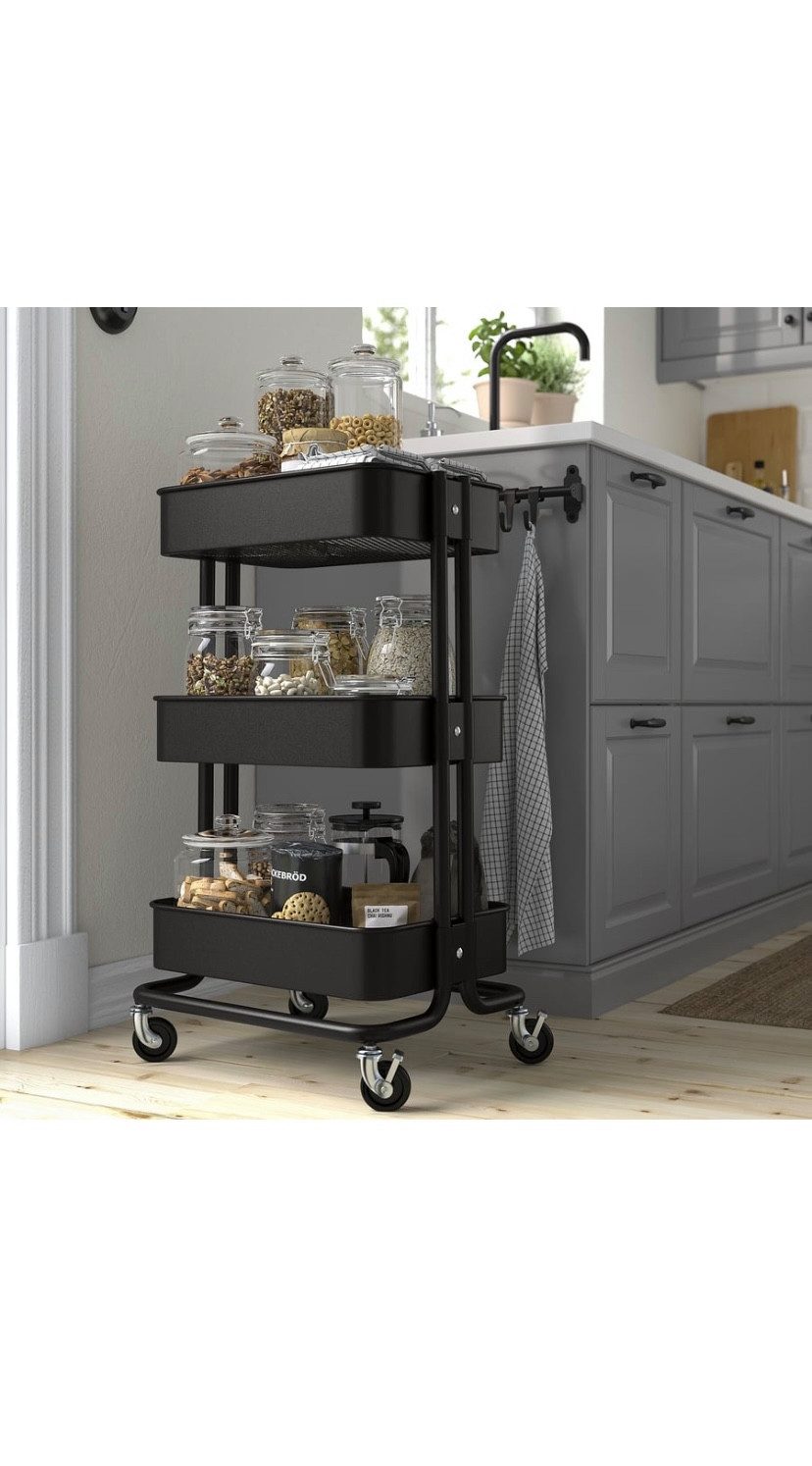 IKEA Küchenwagen IKEA RÅSKOG Servierwagen Barwagen Badezimmerwagen - Schwarz