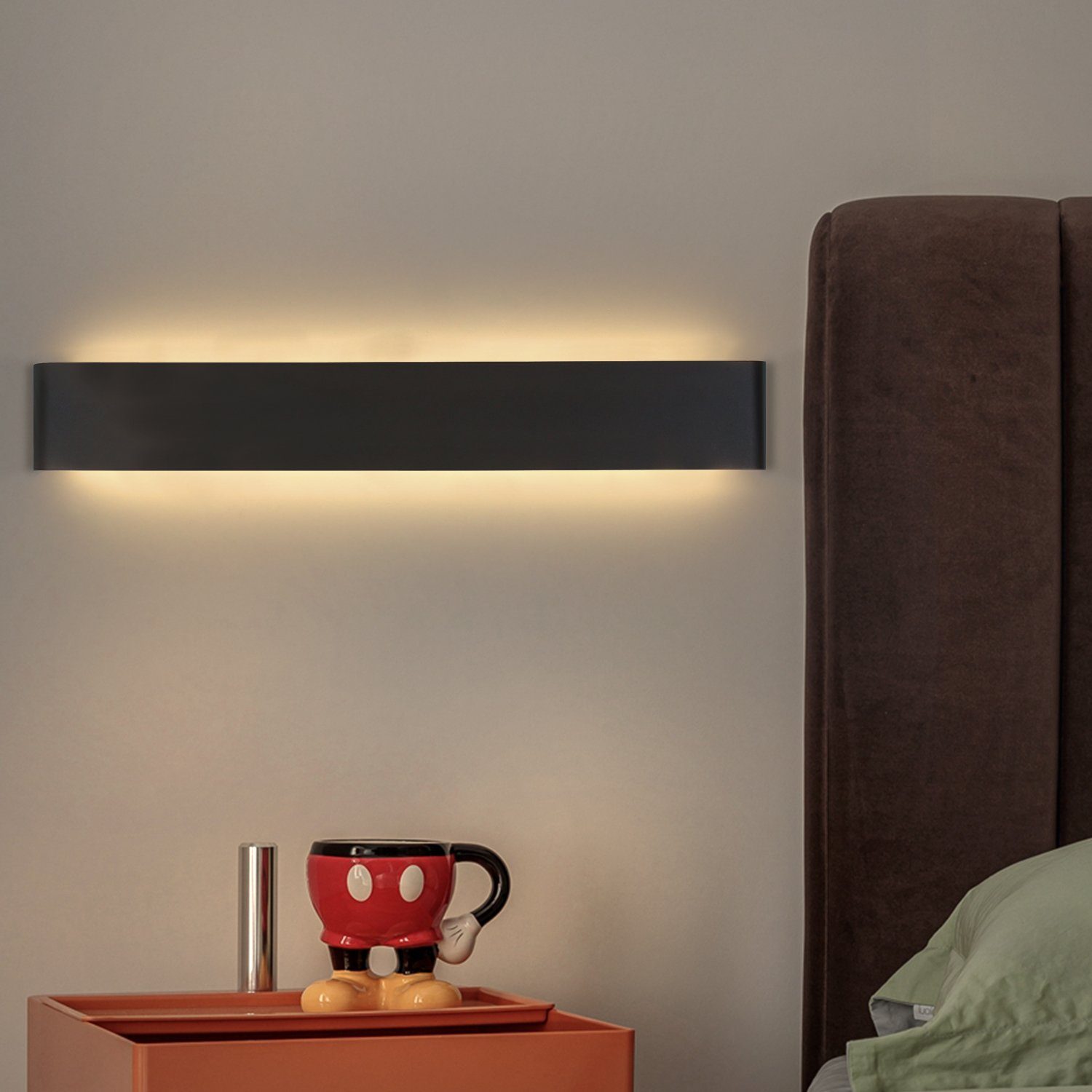 ZMH LED Wandleuchte Modern Nacht- Flurlampe Beleuchtung Metall Wohnzimmer, 1 Stück, LED fest integriert, Warmweiß, 1 Stück