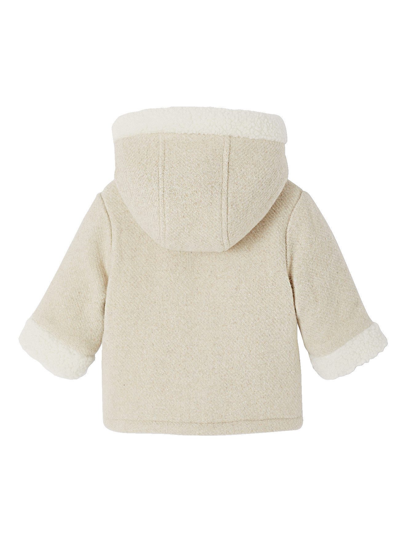 vertbaudet Dufflecoat Baby Mantel aus Wollmix mit Glitzereffekt und Kunstfellfutter