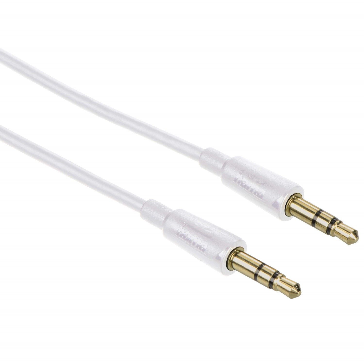 Slim AUX Kabel 3,5mm Klinke-Kabel 0,5m Weiß Audio-Kabel