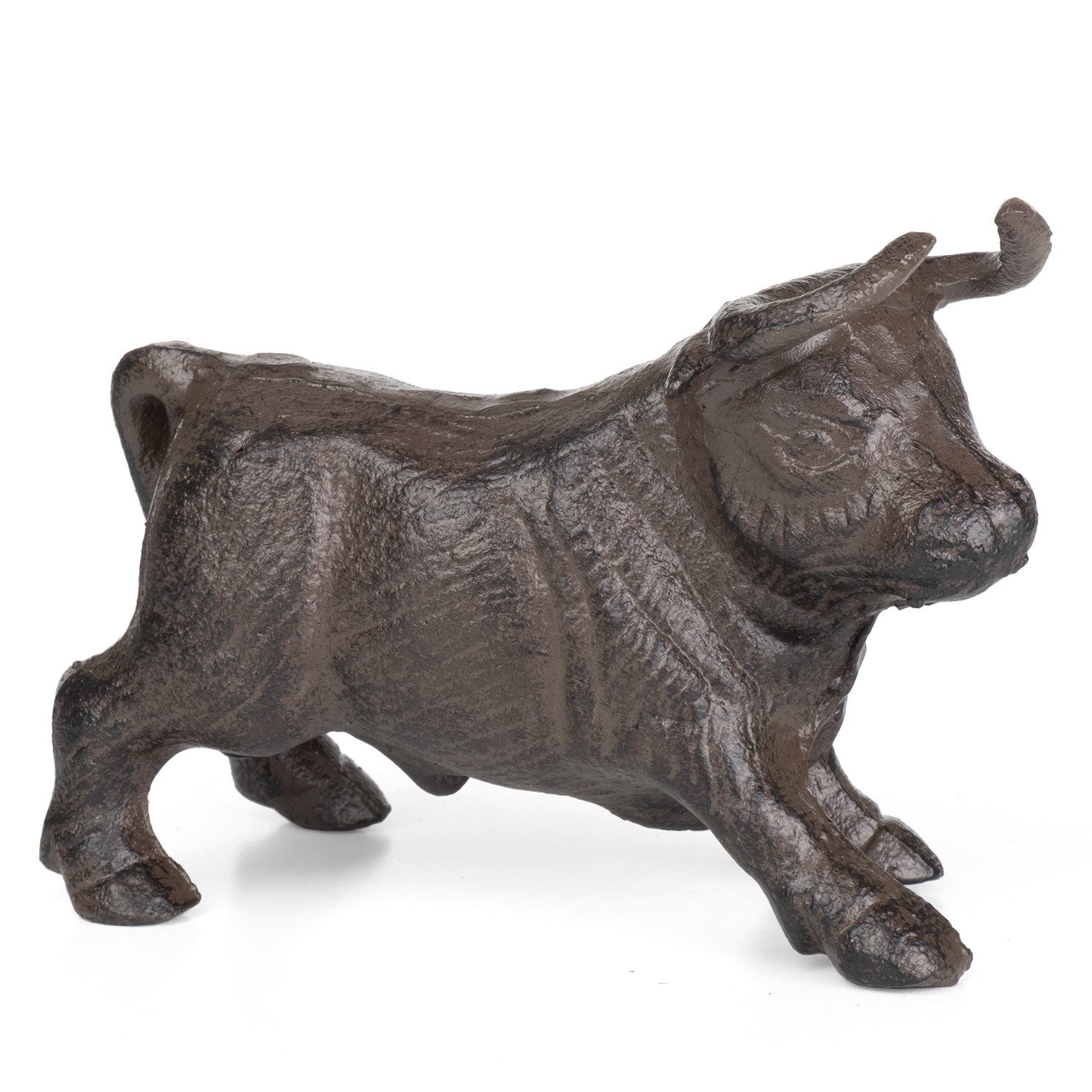 Moritz Dekofigur Stier Dekofigur Gusseisen Braun Vintage 13,5 cm