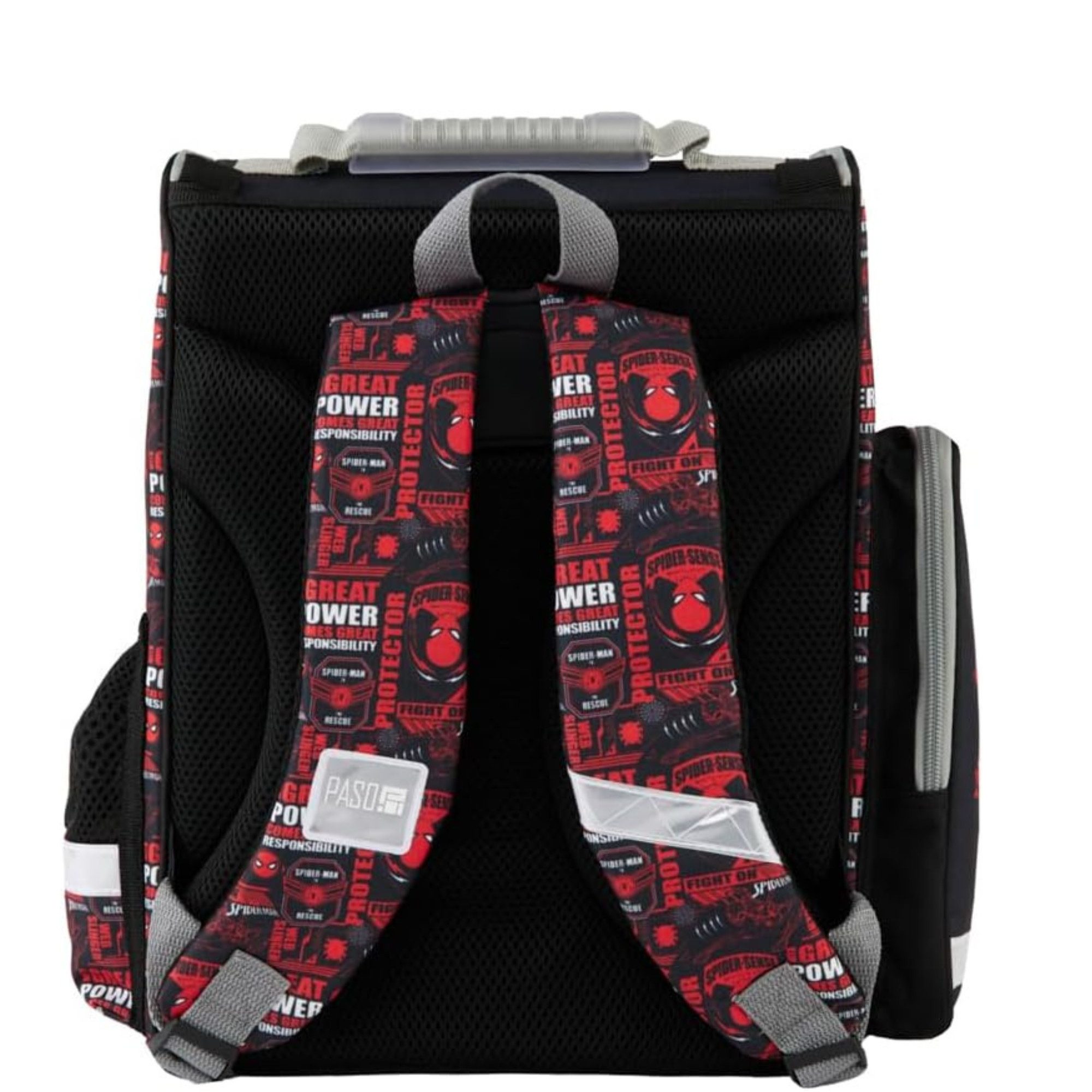 GOLDKIDS Schulranzen für Jungen und Mädchen, 4er-Set - Schul-Rucksack für Kinder (mit Federmäppchen - Schuhbeutel und, 1-tlg., Hausaufgabenheft - Spider-Man Motiv - 1-3), Klasse