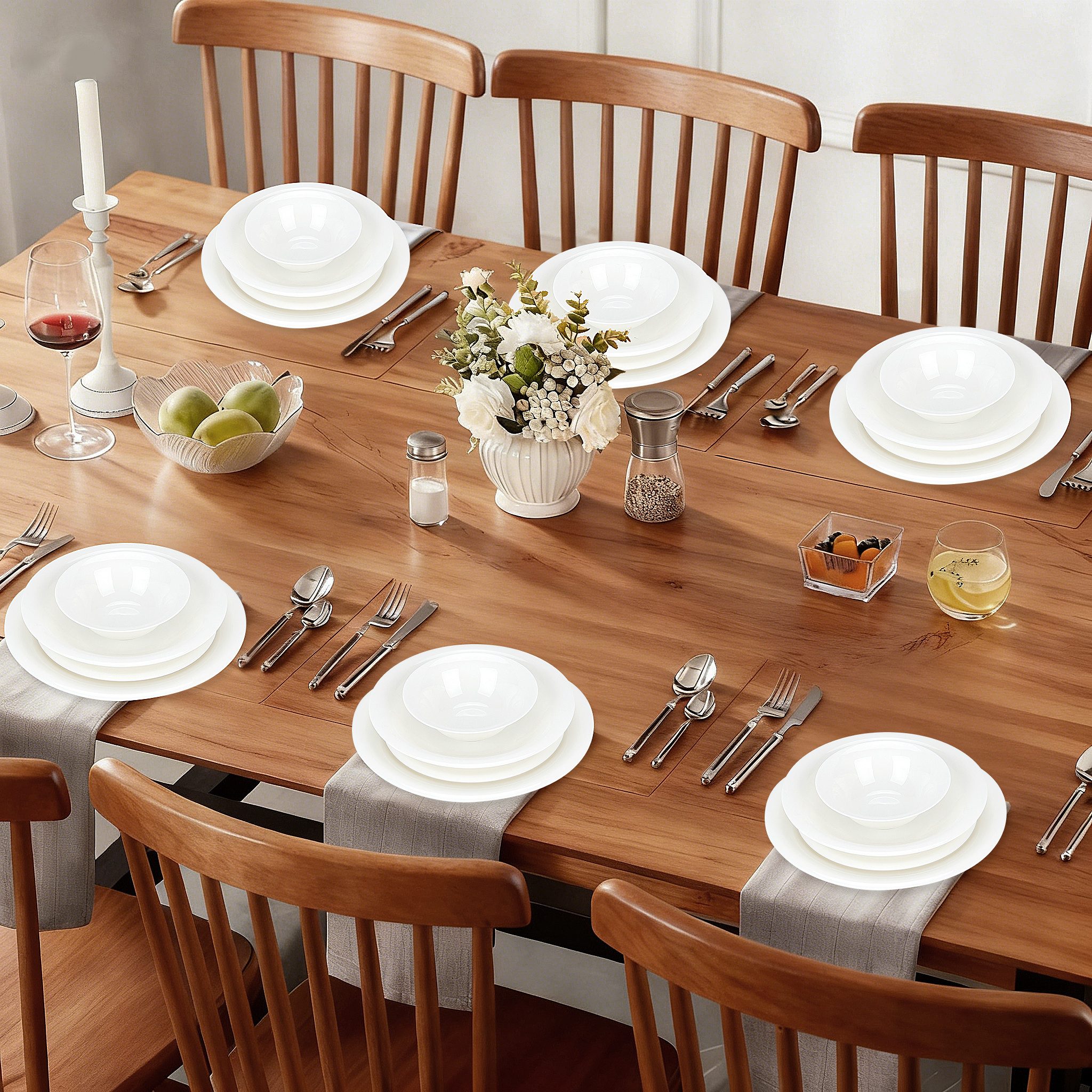 LB LICHTENBERG Tafelservice Geschirrset,Essservice aus Porzellan,Aufwendige Gestaltung, (24-tlg), 6 Personen, 24-Teiliges Fur 6 Personen