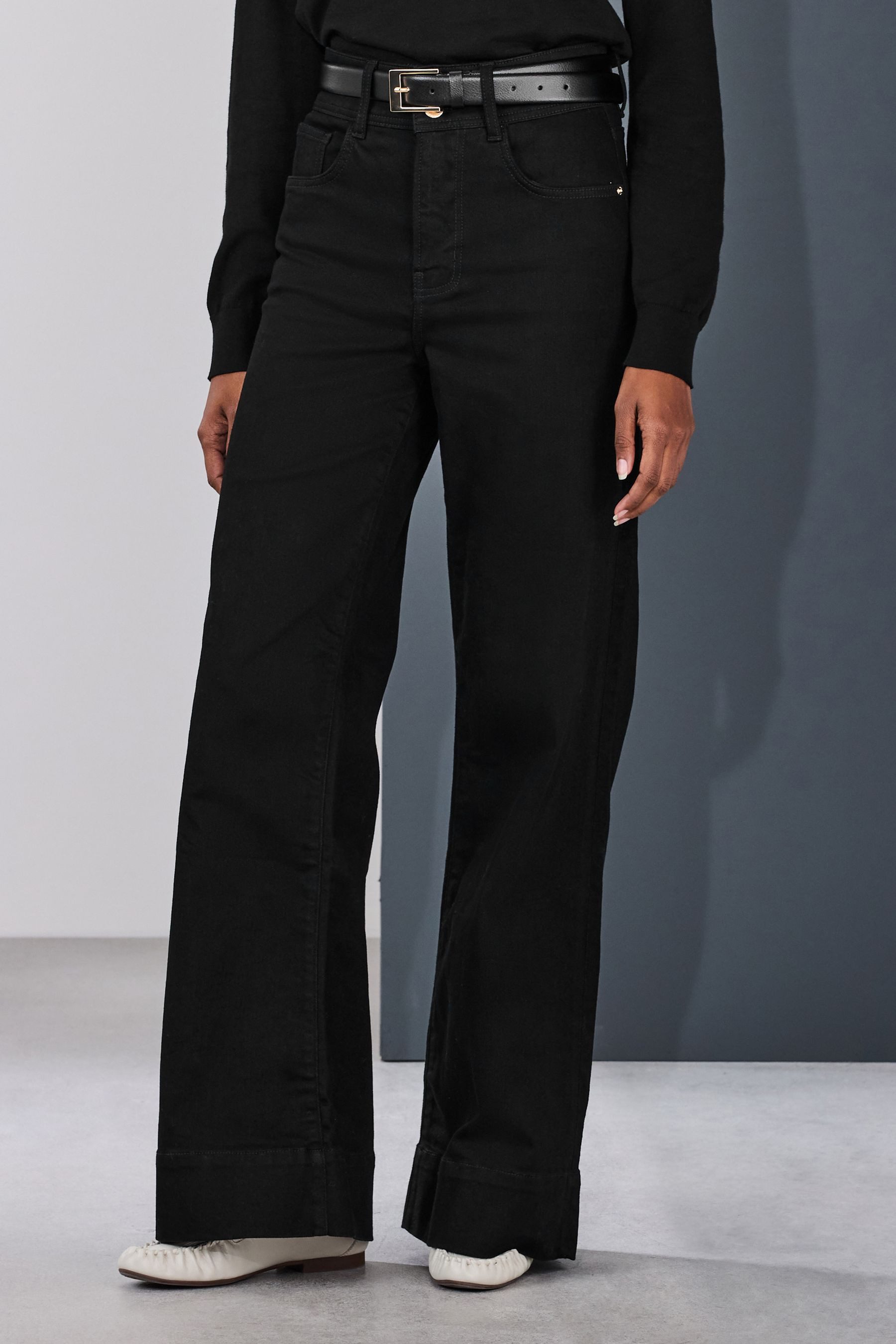 Next Stretch-Jeans Hochbund-Jeans mit weitem Bein und Stretch (1-tlg)