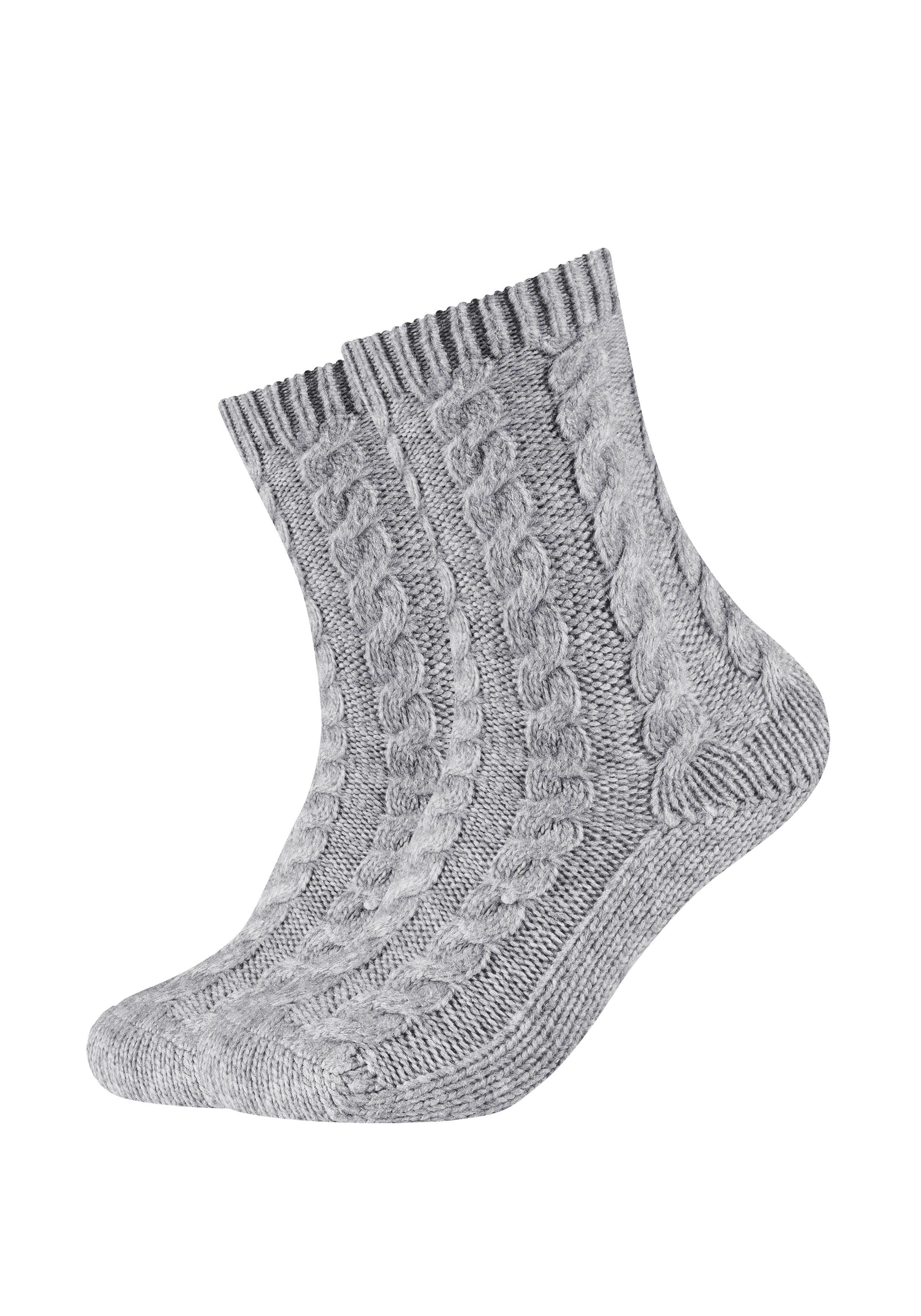 Camano Socken warm & cozy (2-Paar, 2 Paar) mit Zopfmuster