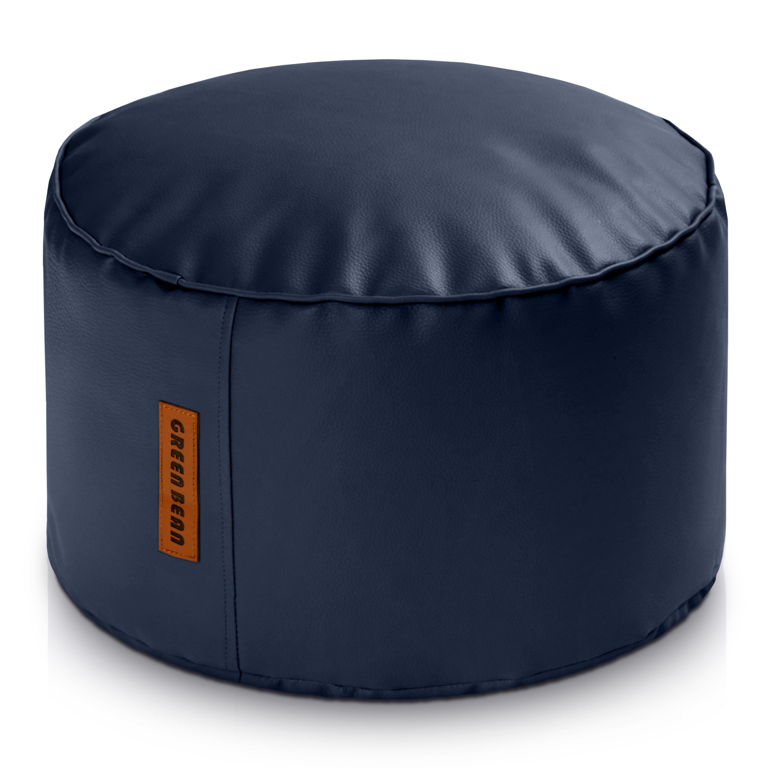 Green Bean Pouf Sitzsack-Hocker Kunstleder Stay rund (Indoor / Outdoor, abwaschbarer Oberfläche & EPS Perlen Füllung, Sitzwürfel Sitzkissen Hocker Sitzhocker), die ideale Ergänzung zum Sitzsack