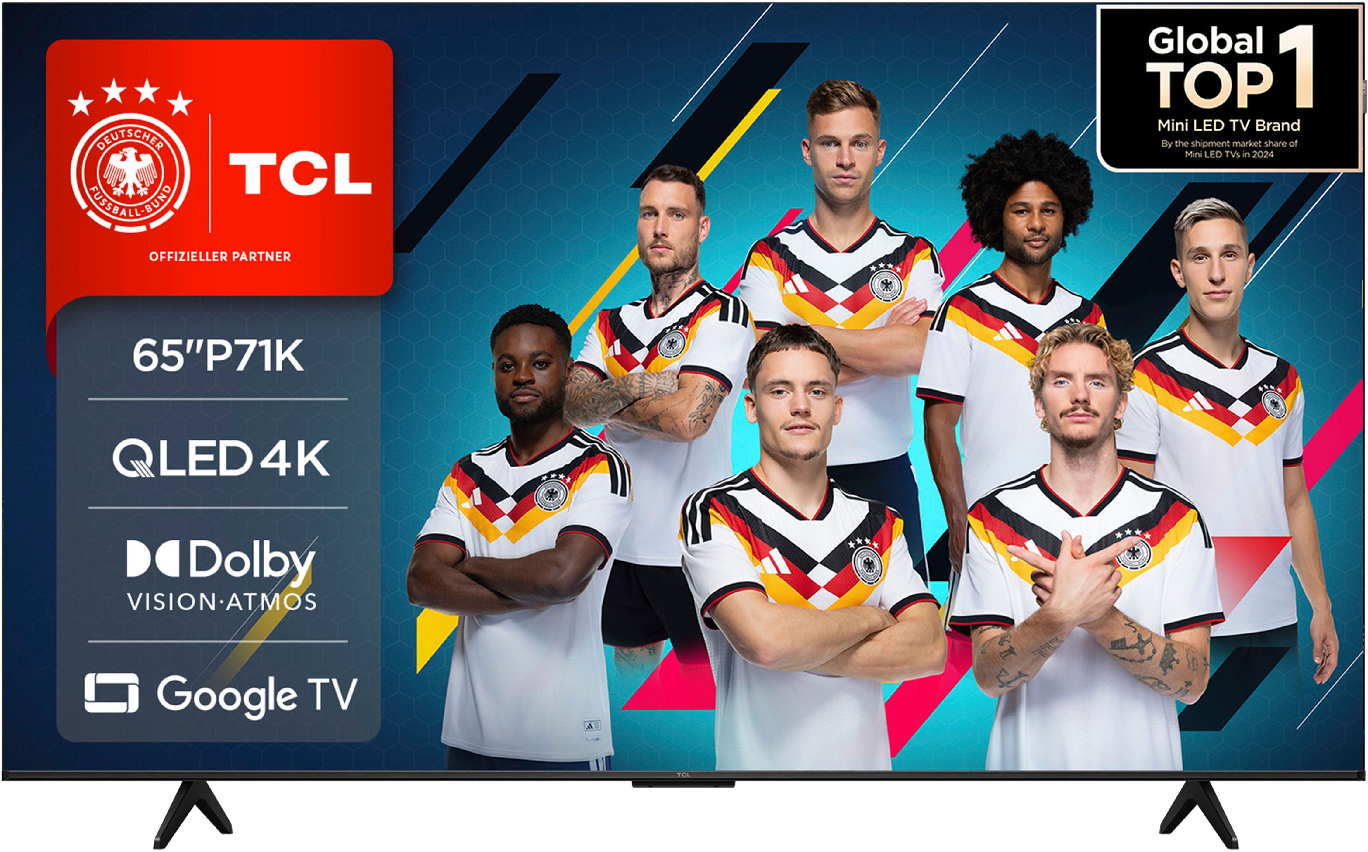 TCL 65P71KX1 QLED-Fernseher (164 cm/65 Zoll, 4K Ultra HD, Google TV, Smart-TV, Multi-HDR, Dolby Vision, Smart TV, Airplay2, Dolby Atmos, Game Master)