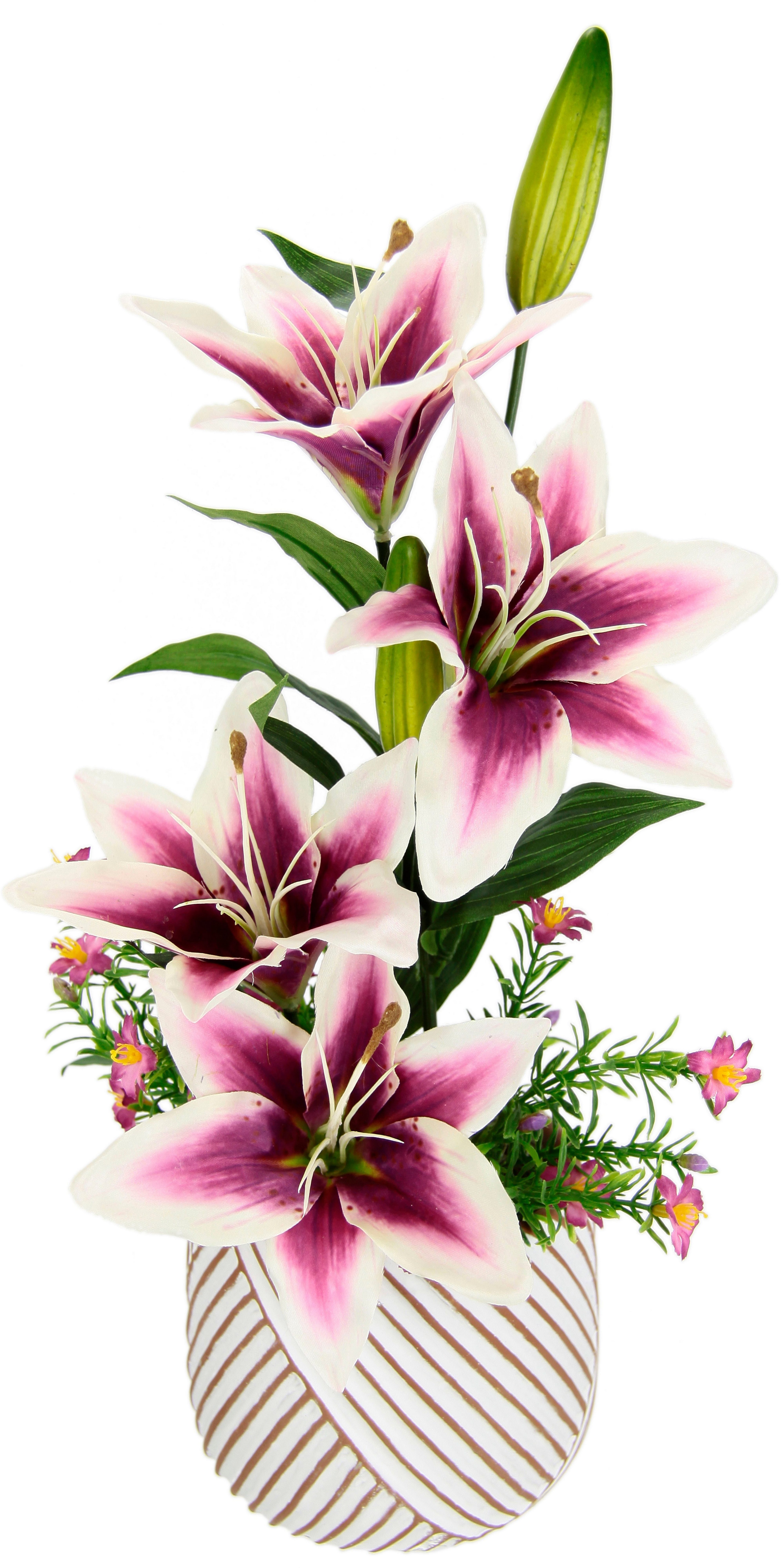 Kunstpflanze Lilien, OTTO home, Höhe 44 cm, Arrangement im Topf