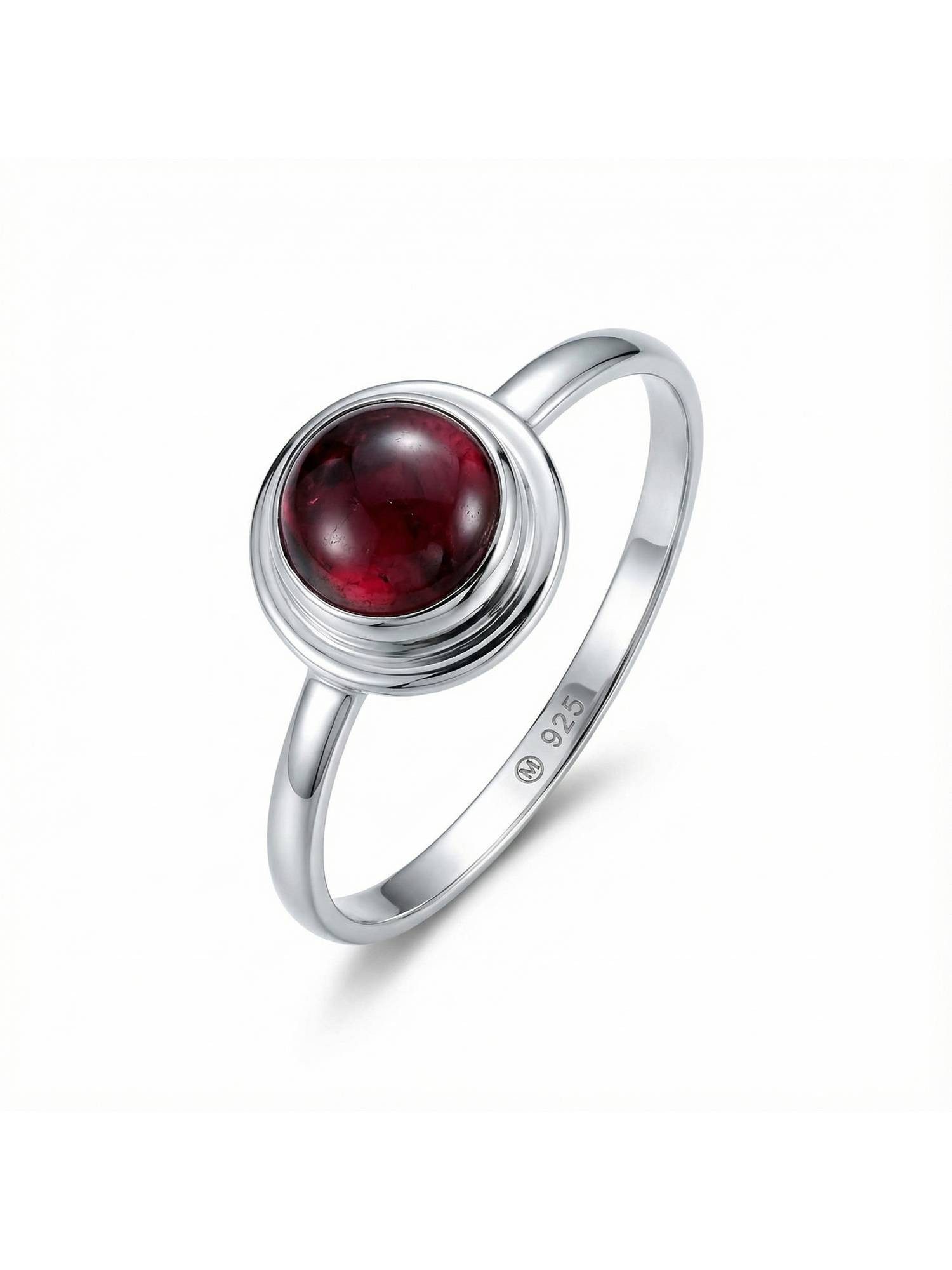 Silberring HULETTI aus 925 Silber mit Granat