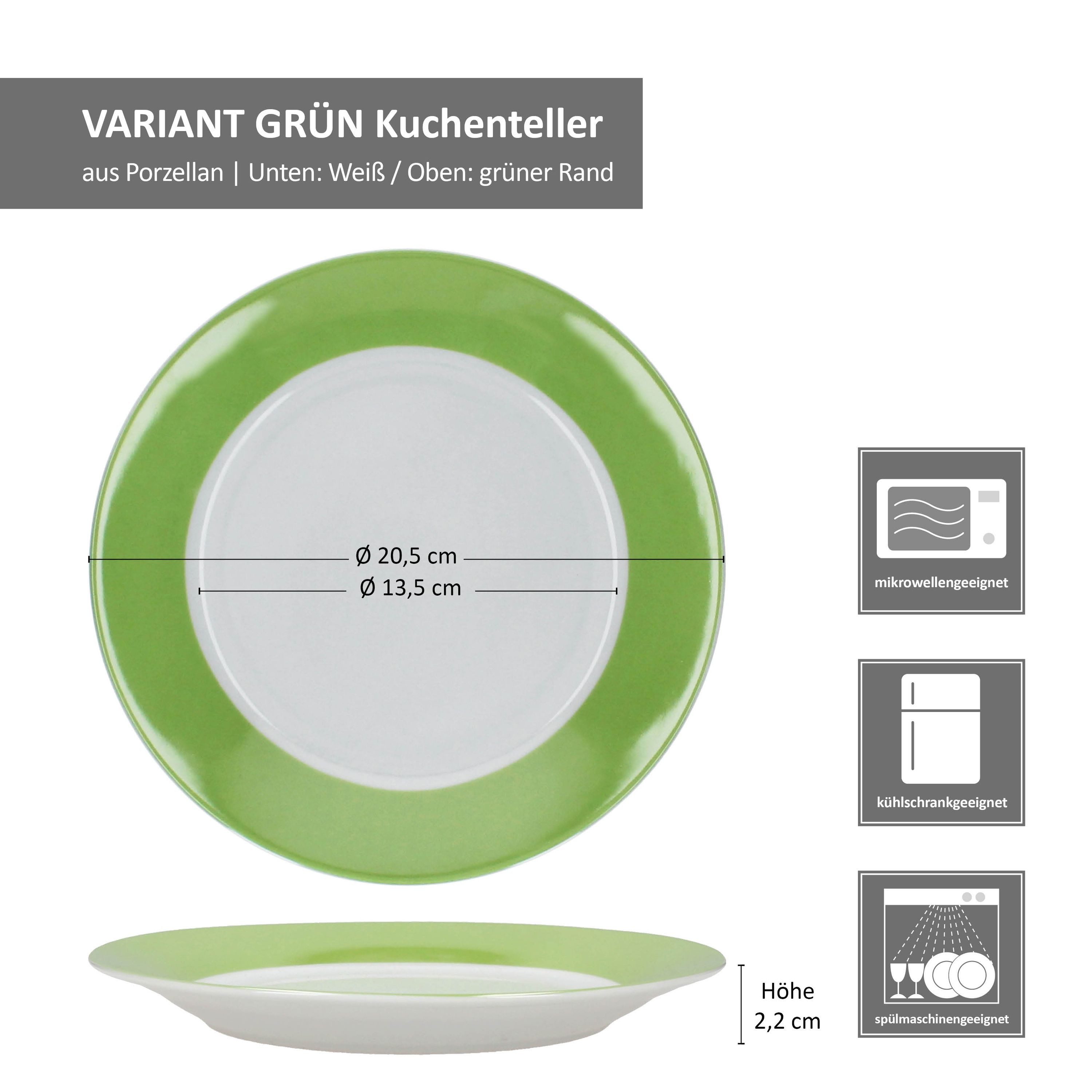 MamboCat Frühstücksteller 6er Set Variant Grün Kuchenteller bunte Frühstücks-Teller Dessert – Bild 5 von 5