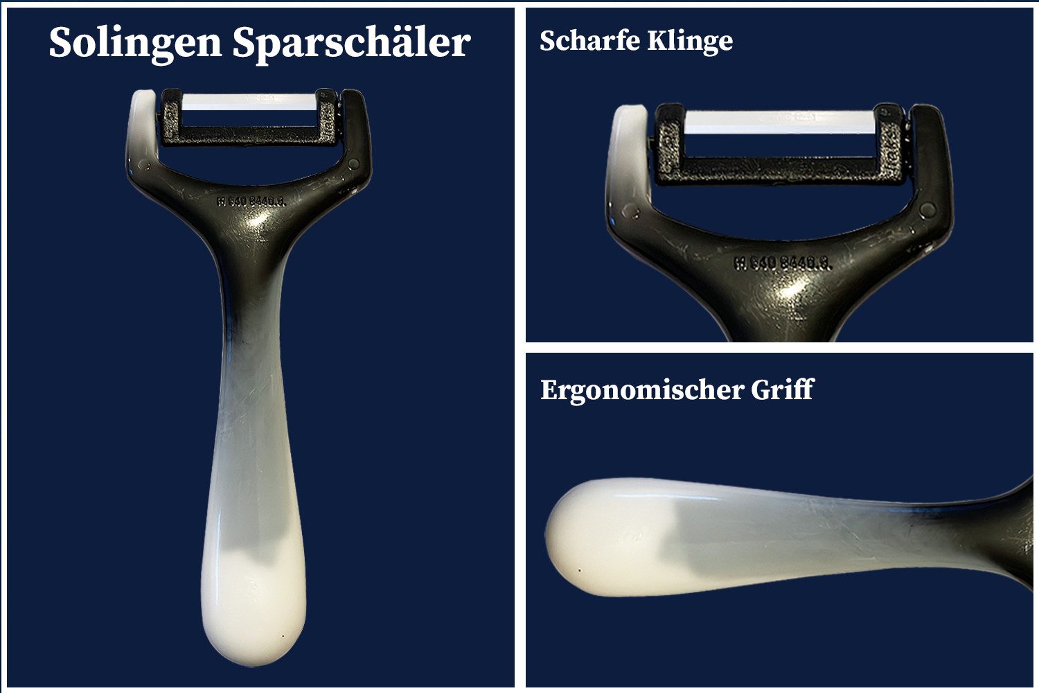 SMI Sparschäler Sparschäler Solingen Kartoffelschäler Gemüseschäler Universalschäler, (1-tlg), Extra scharf Schwarz-Weiß