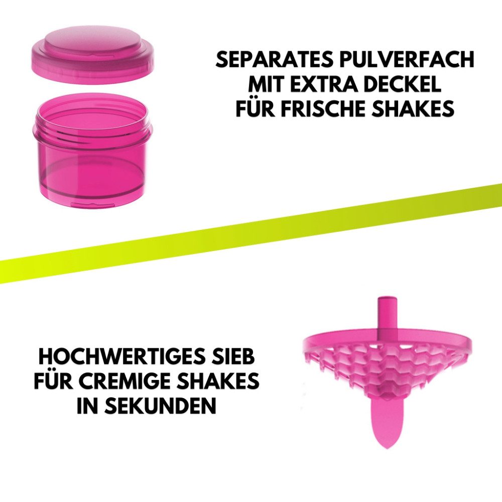 GYMSHAKER Protein Shaker mit Pulverfach - Trinkflasche für Fitness, Sport & Bodybuilding – Bild 5 von 5