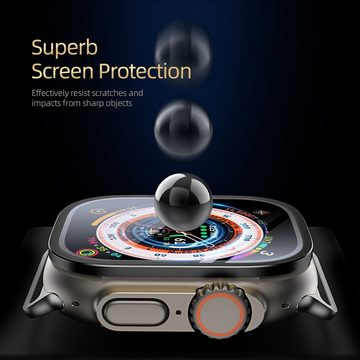Wigento Smartwatch-Hülle Für Apple Watch Ultra 1 + 2 49mm Aluminiumlegierung Hülle + Hart Glas