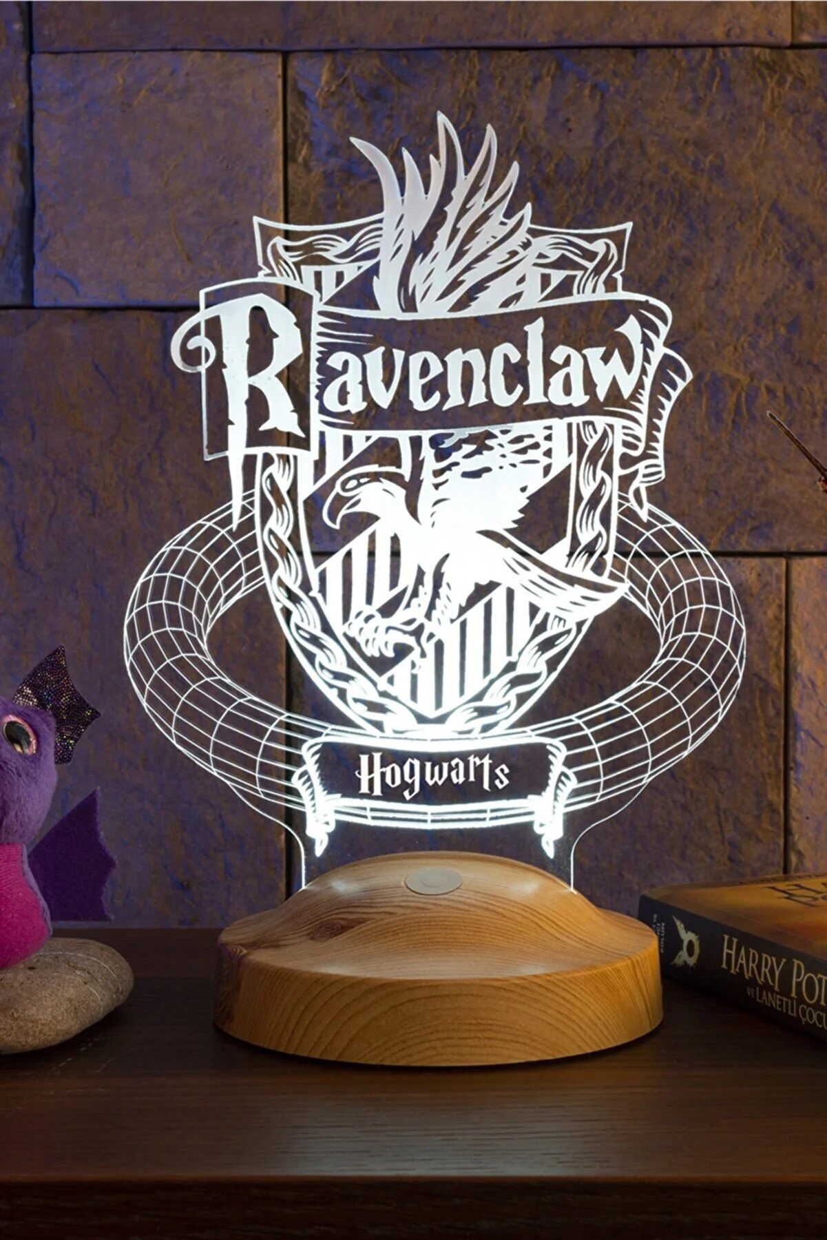 Geschenkelampe LED Nachttischlampe Ravenclaw Hogwarts Harry Potter Nachttischlicht Geschenke Lampe, Leuchte 7 Farben fest integriert, Geburtstagsgeschenk für Freunde, Mädchen, Jungen, HP Fans