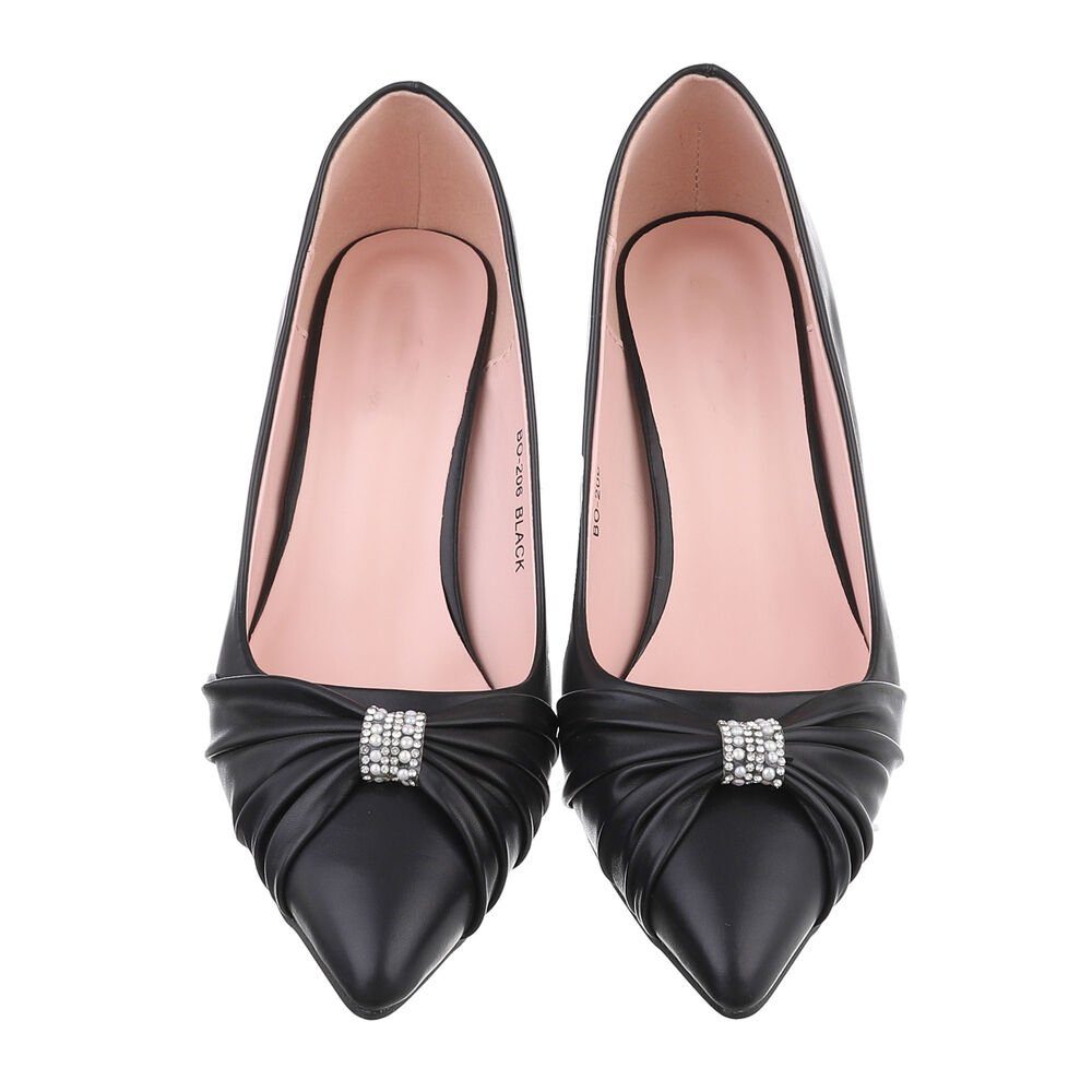 Ital-Design Damen Abendschuhe Elegant High-Heel-Pumps Pfennig-/Stilettoabsatz High Heel Pumps in Schwarz – Bild 4 von 4