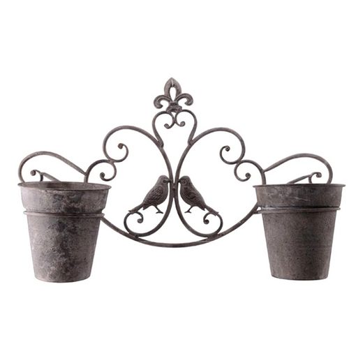 Macosa Home Blumentopf, Wandhalter Blumentopf antik Look grau braun