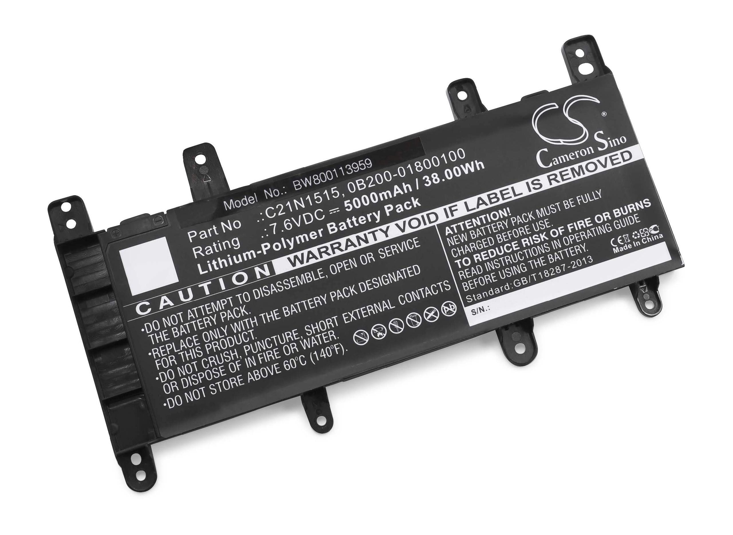 (5000mAh, K756UJ-TY090T, mit Netbook K756UJ für Asus / Kompatibel vhbw K756UJ-TY093T, passend mAh K756UJ-TY100T Li-Polymer) TY097T, 5000 Laptop-Akku Notebook 7,6V,