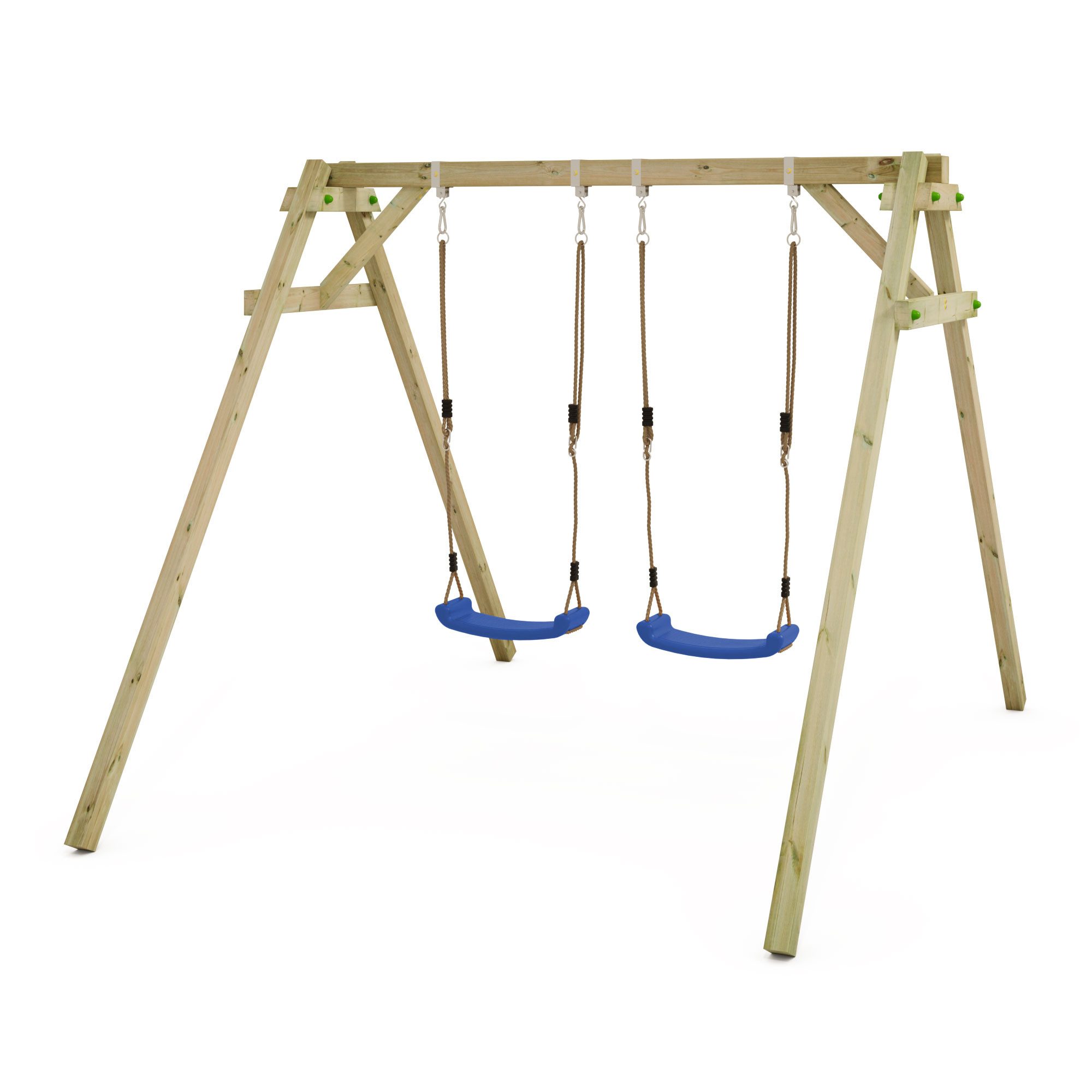 Wickey Doppelschaukel Smart Move - Kinderschaukel mit zwei höhenverstellbaren Sitzen, (Wetterfeste Holzschaukel für Geschwister & Freunde, Outdoor Schaukelgerüst zur Förderung von Gleichgewicht & Koordination), Gartenschaukel mit Massivholzrahmen und 10-Jahren Garantie*