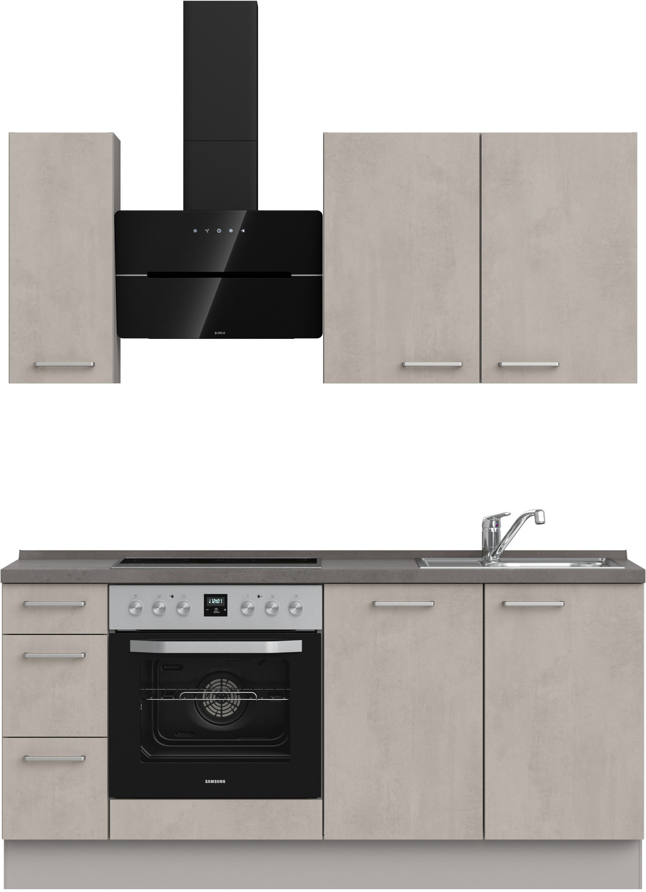 nobilia® Küchenzeile "Riva II", NEU: individuell anpassbar mit gratis Profi-Beratung, vormontiert, Breite 180 cm, Ausrichtung wählbar, wahlw. mit E-Geräten