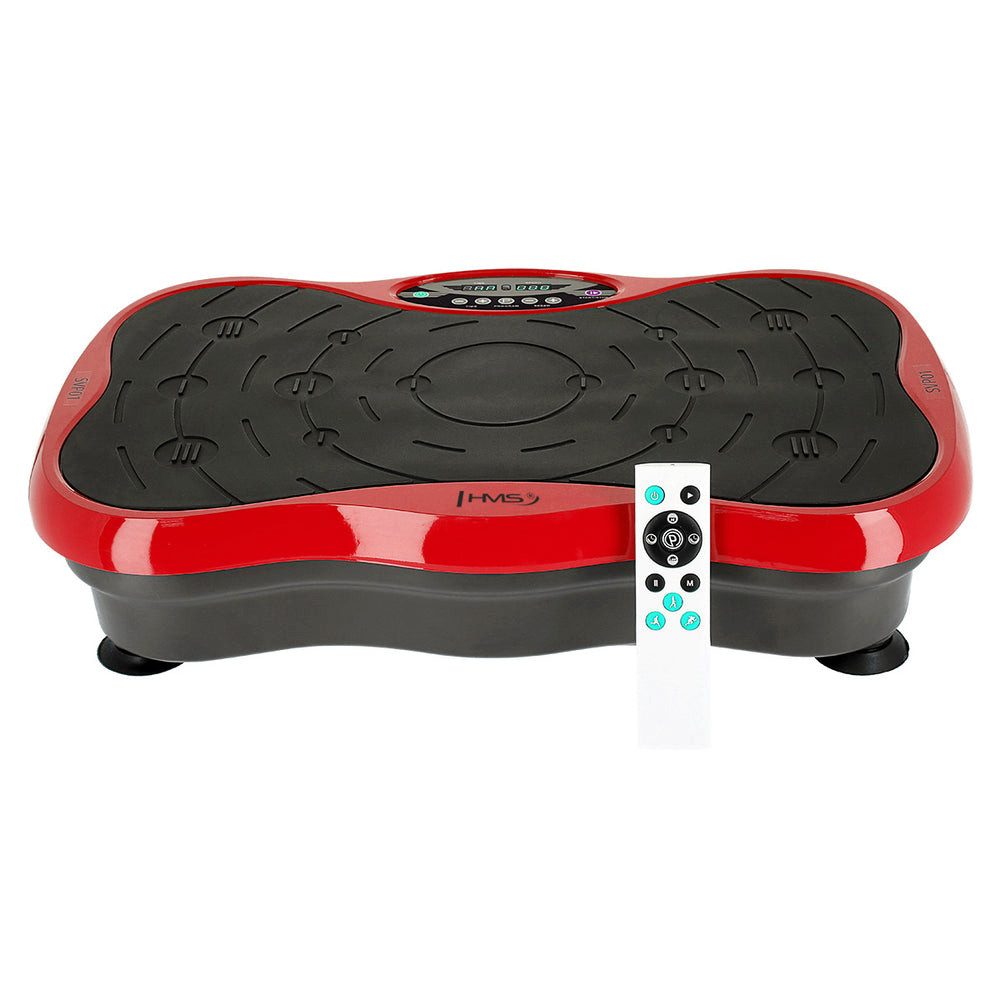 HMS Vibrationsplatte Vibrationstrainer Fitnessplatte Ganzkörpertrainer, 200.0 W, 3 Intensitätsstufen, (Spar-Set, 1 tlg., 53 x 31 x 12 cm kompakt), 10 Programme, 99 Stufen, Fernbedienung, Zugbänder