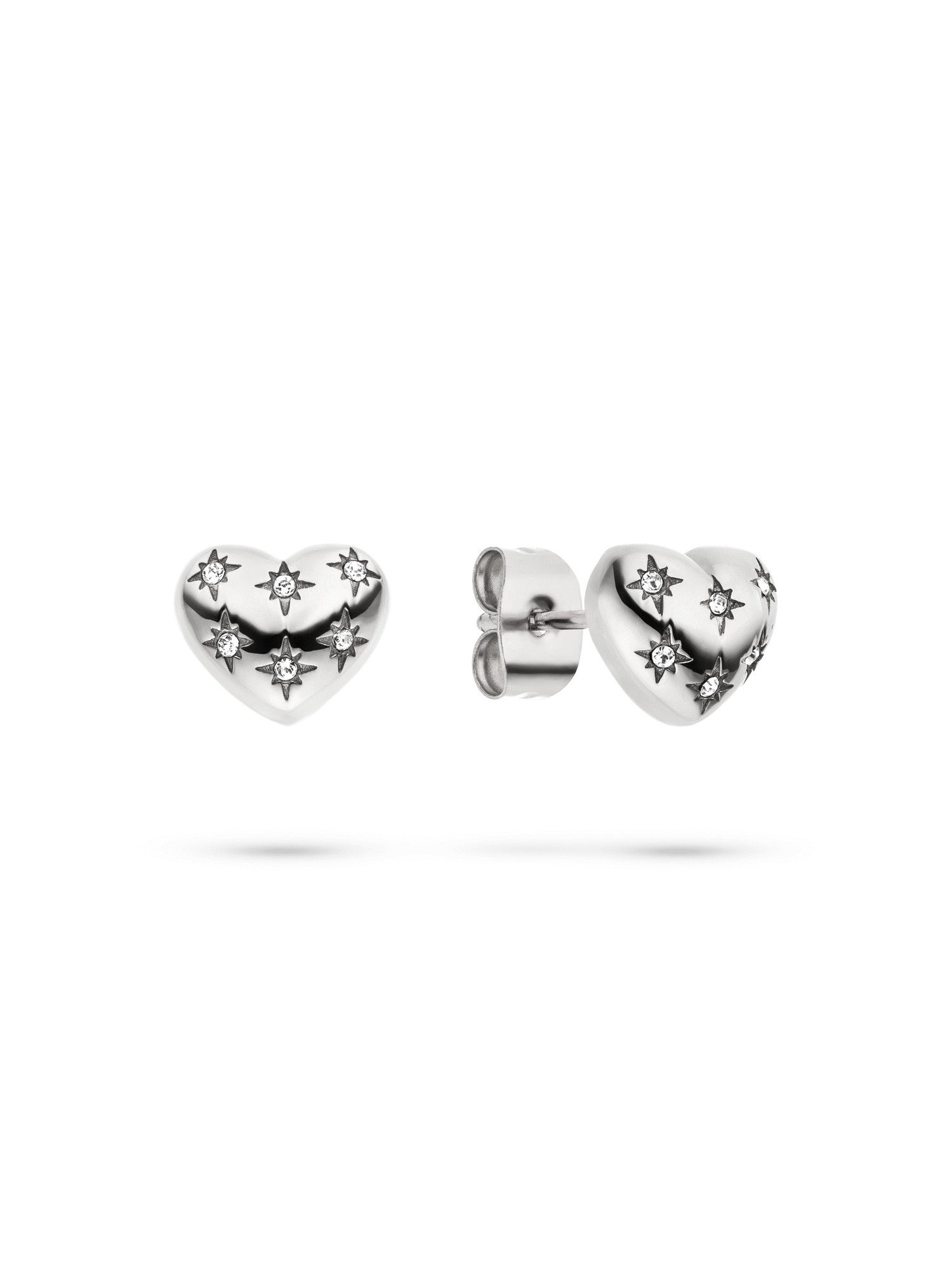 Tamaris Paar Ohrstecker Schmuck Geschenk Edelstahl Herz-Ohrstecker Valentine Heart, mit Zirkonia (synth)