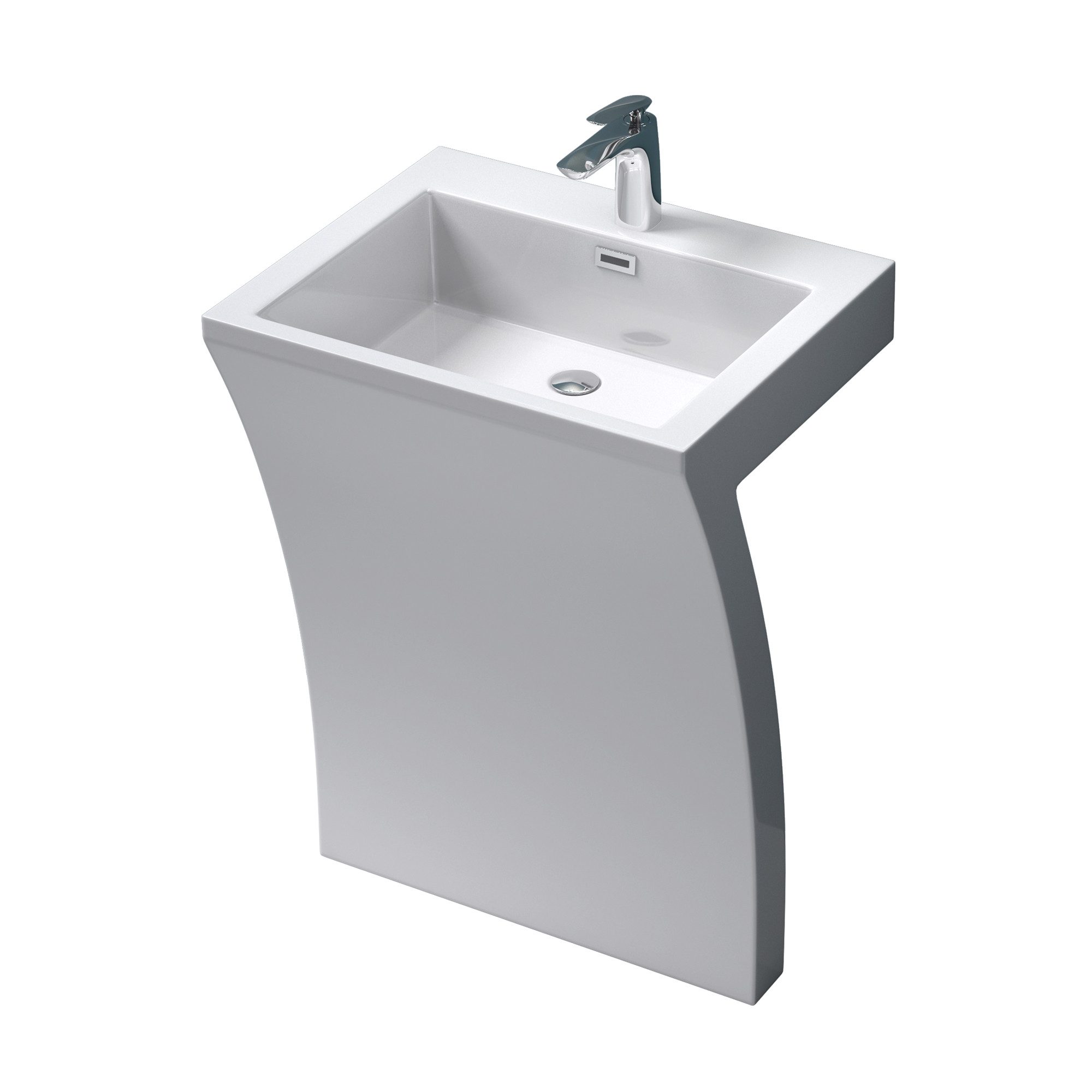 Mai & Mai Aufsatzwaschbecken Standwaschbecken Eckig Design Standwaschtisch Col07 Gussmarmor