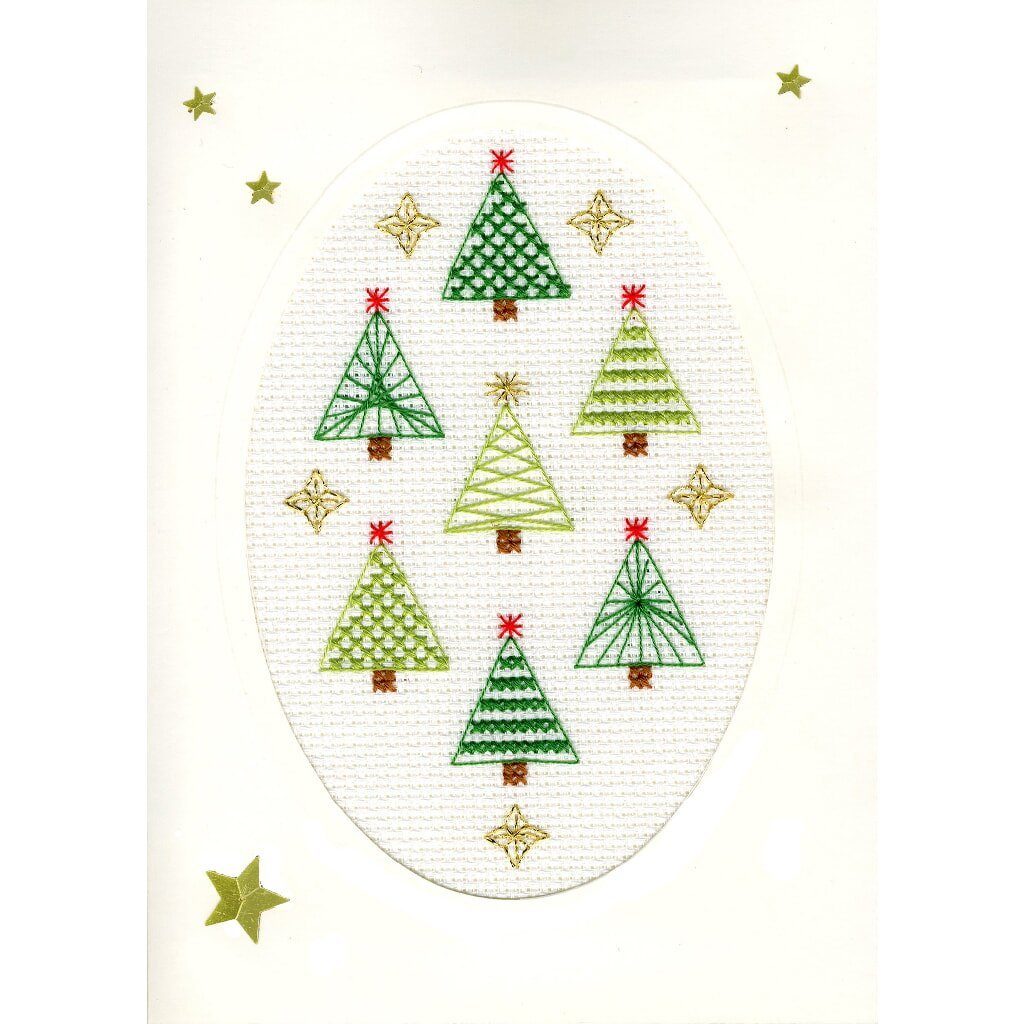 Bothy Threads Kreativset Bothy Threads Grußkarte Kreuzstich-Set "Weihnachtswald", (embroidery kit by Marussia)