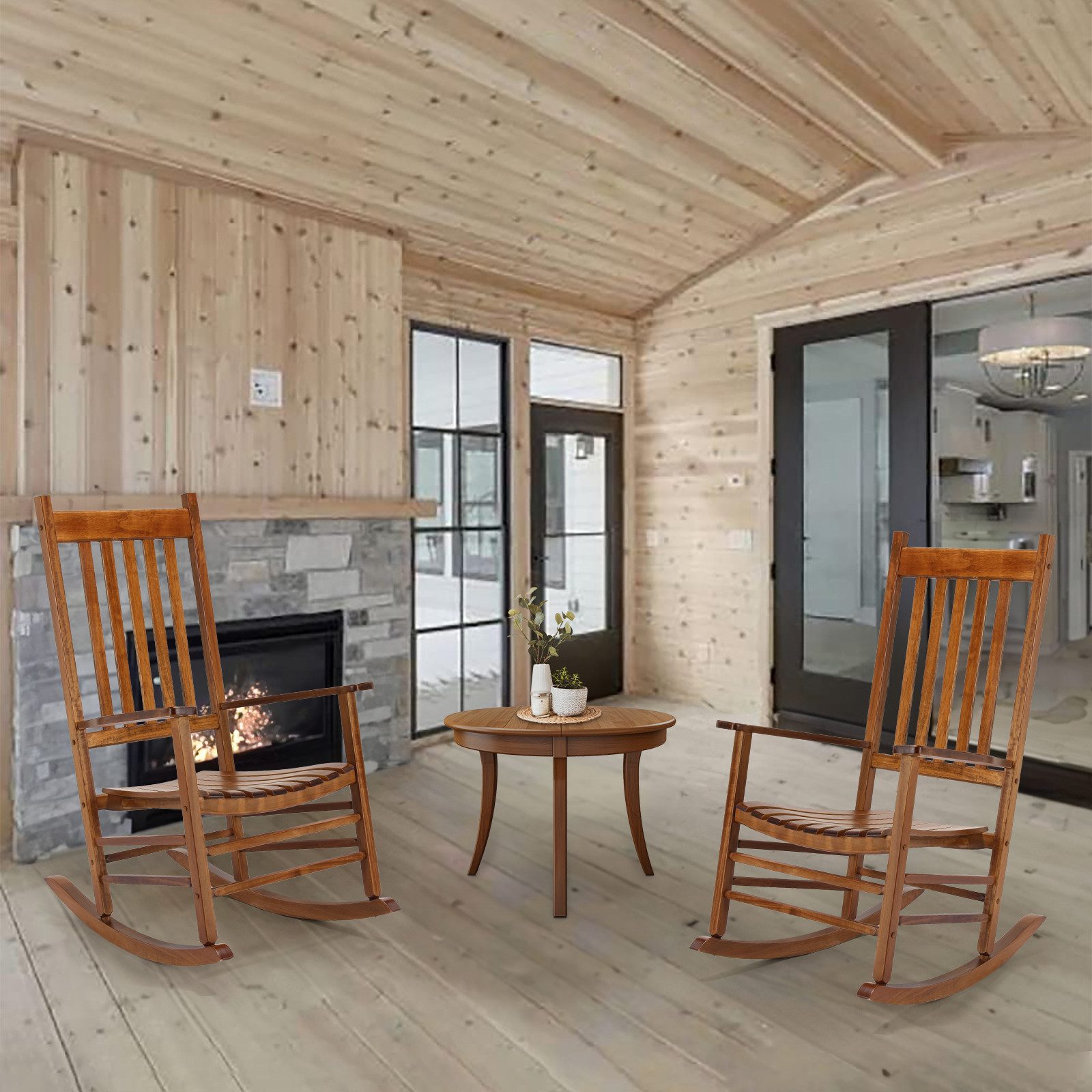 TLGREEN Schaukelstuhl aus Holz für den günstig online kaufen