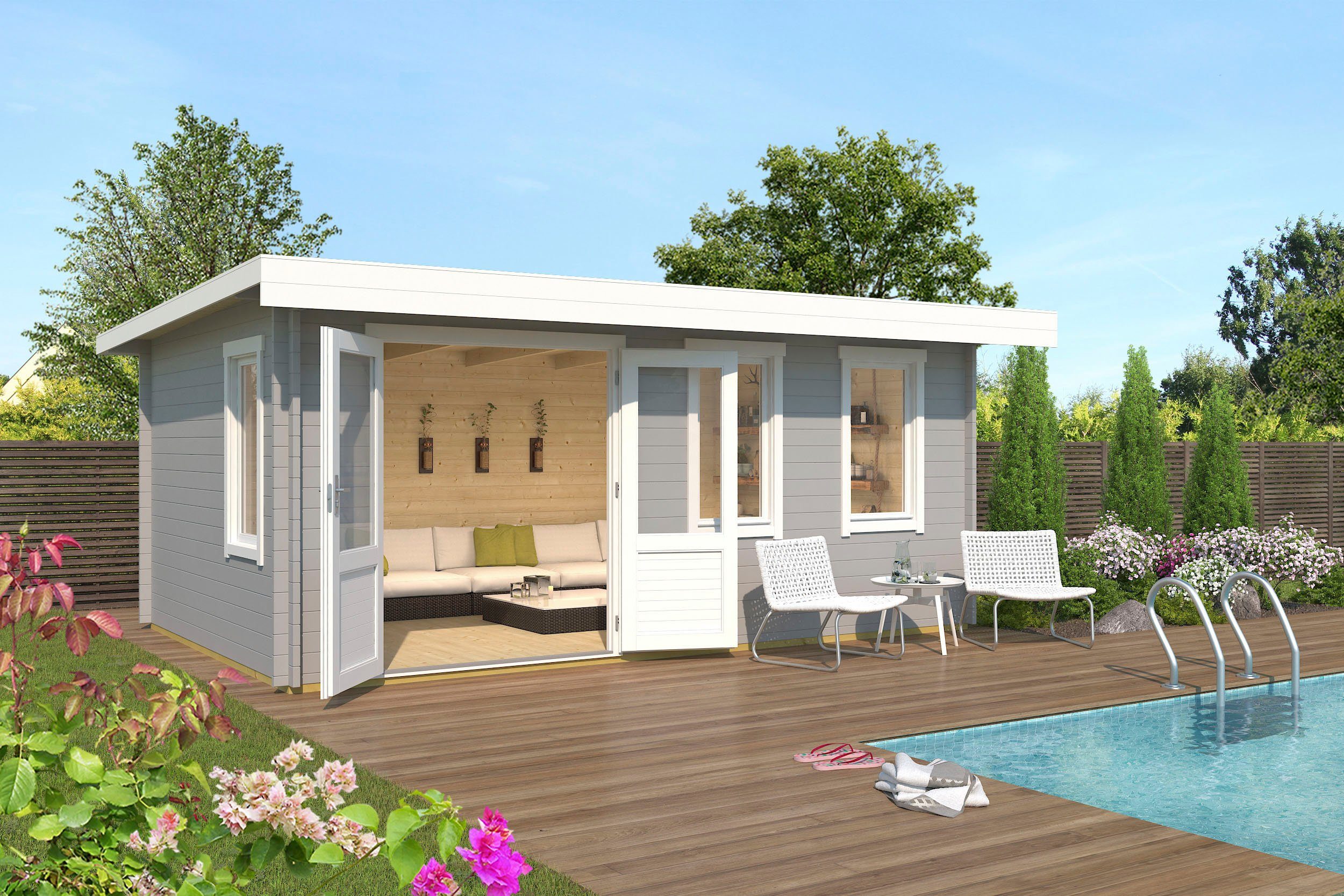 LASITA MAJA Gartenhaus BARUDA, BxT: 570x415 cm, (Set, inkl. Fussbodenbretter zum verlegen)