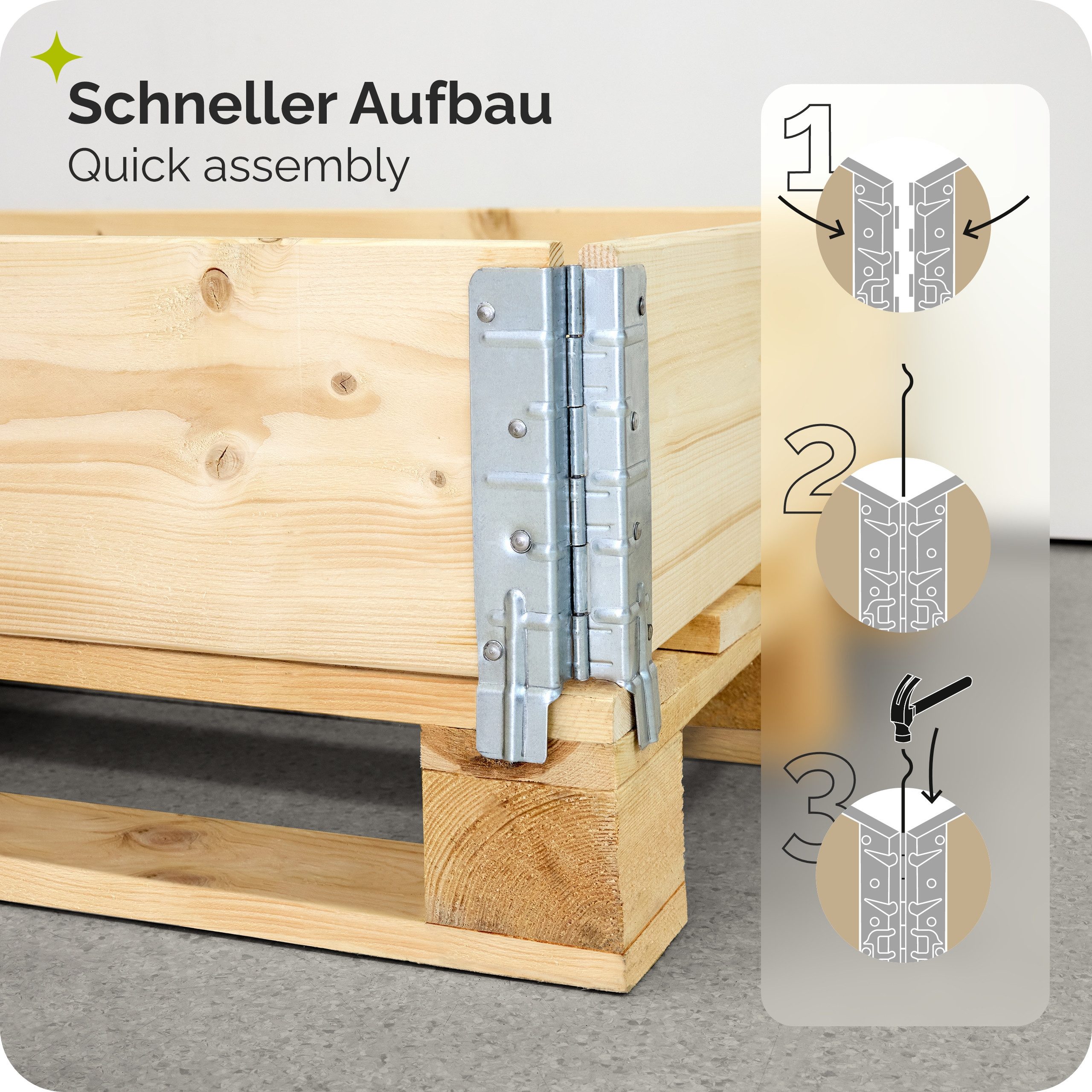 Garronda Hochbeet-Profil Palettenrahmen Hochbeet 3-stufige Pflanzenbeet Kräuterbeet GD-0075 (1-St., Set)