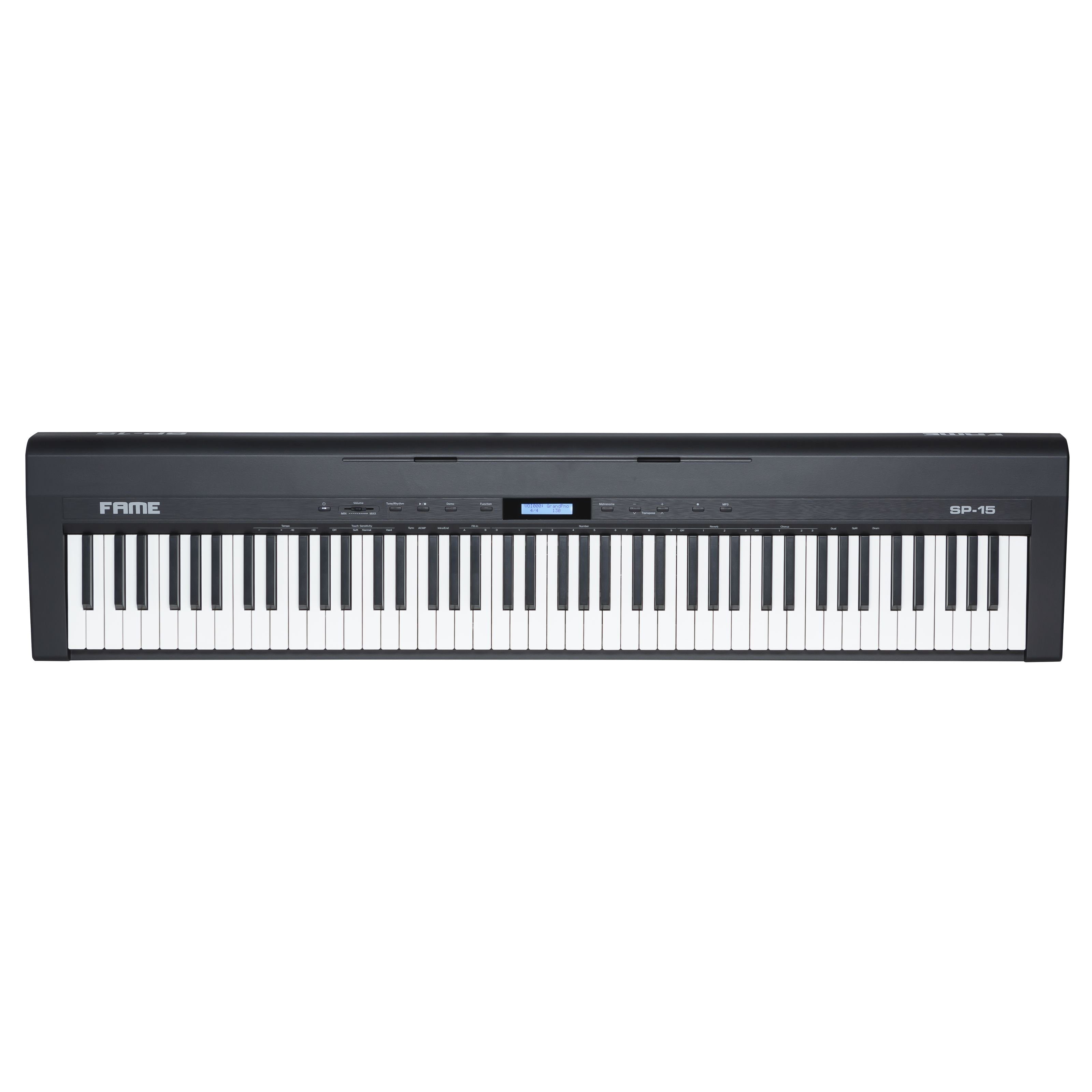 FAME Stagepiano (SP-15 Modernes Stagepiano für Anfänger und Profis mit jeder Menge Sounds einer gut spielbaren Klaviatur und kräftigen Lautsprechern, Stage Фортепиано, Stage Фортепиано Hammermechanik), Stagepiano, Anfänger, Profis