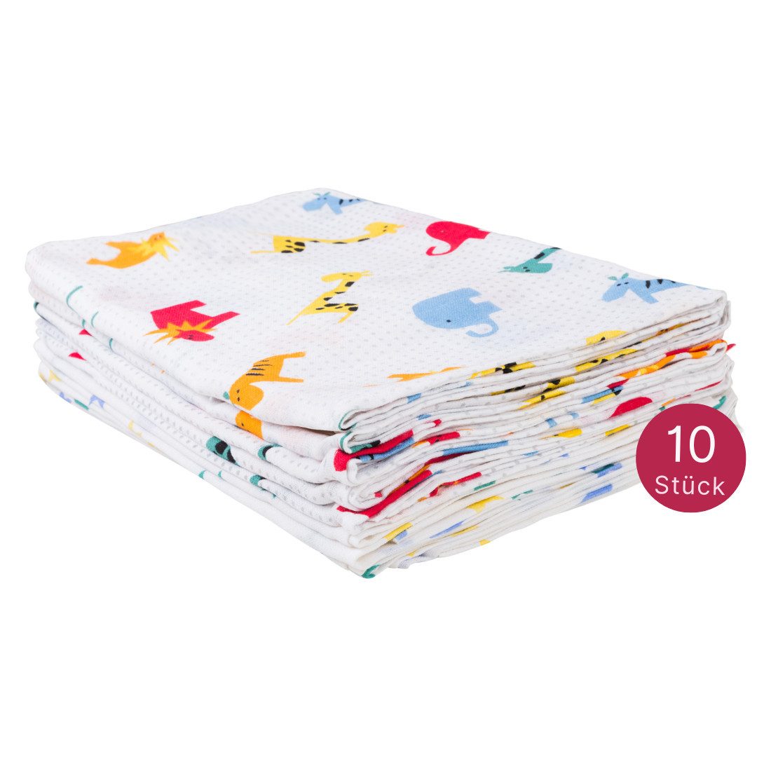 Clinotest Spucktuch Mullwindeln/Spucktücher/Schnuffeltücher/Schmusetücher, (80x80cm, 10-tlg), 95 Grad waschbare, kochfeste Mulltücher, 100% Baumwolle