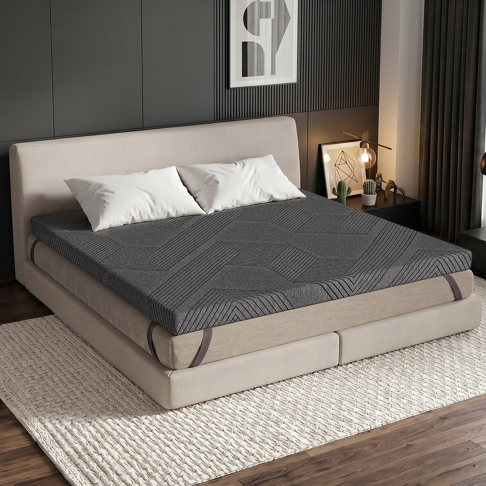 Topper Matratzentopper 8 cm Gel-Memory-Schaum, 7-Zonen, H2/H3 Wendbar