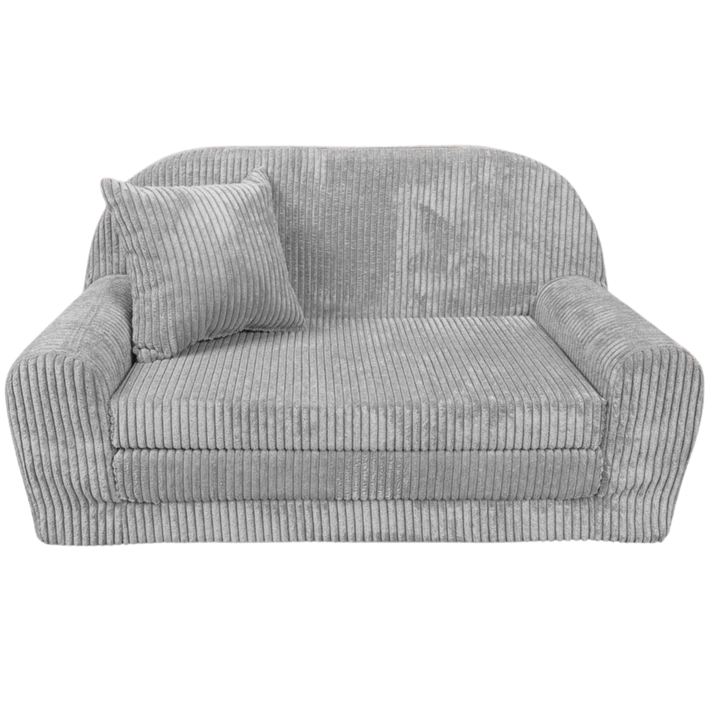 FORTISLINE Kindersofa Mini-Sofa Rosalia aus Cord – Komfort, Stil und Sicherheit für Ihr Kind, zusammenklappbar, waschbarer Bezug, keine Montage erforderlich