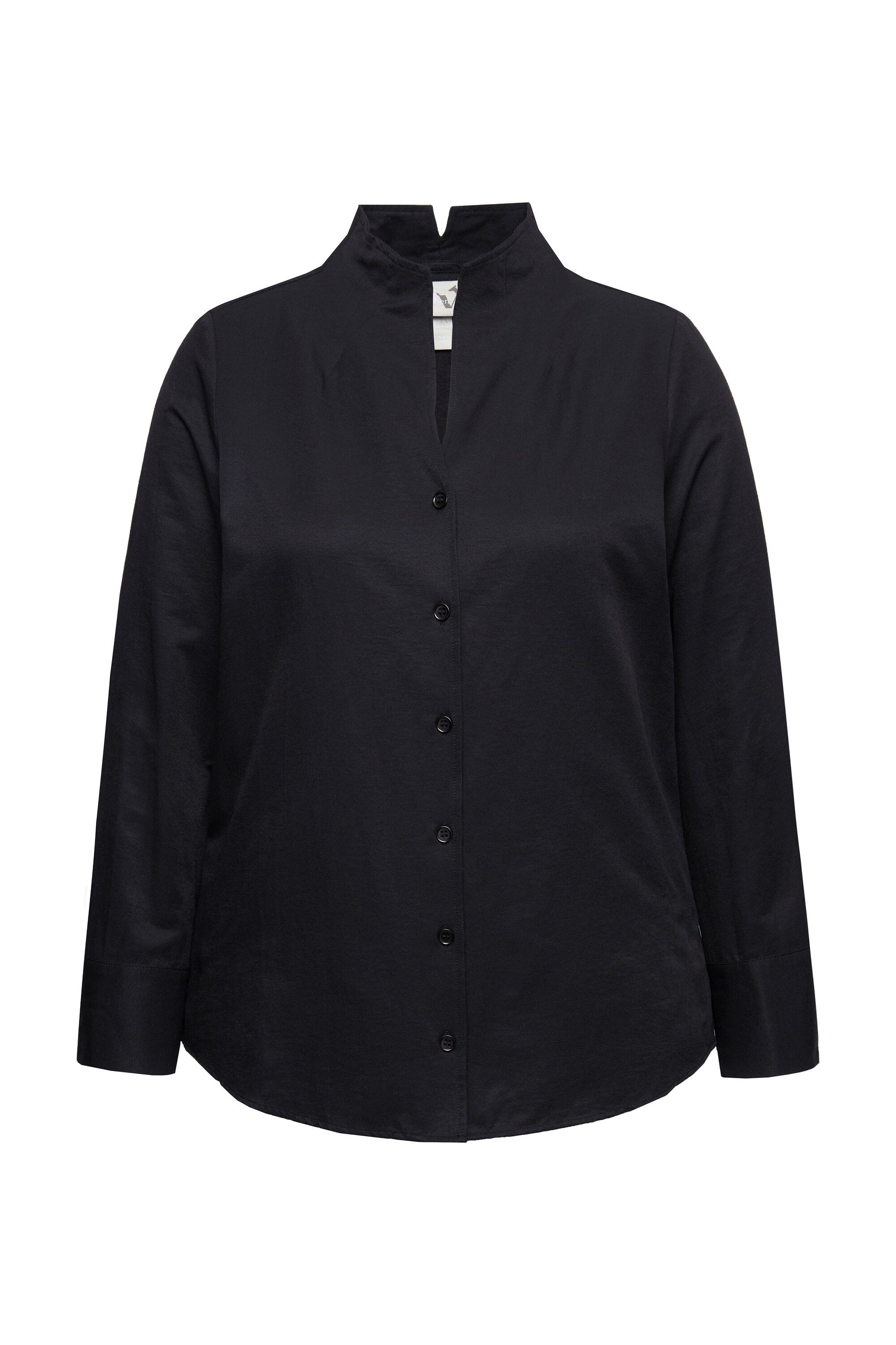 Ulla Popken Longbluse Bluse Oxford-Gewebe Kelchkragen Langarm günstig online kaufen