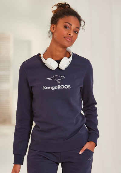 KangaROOS Sweatshirt mit Kontrastfarbenem Logodruck