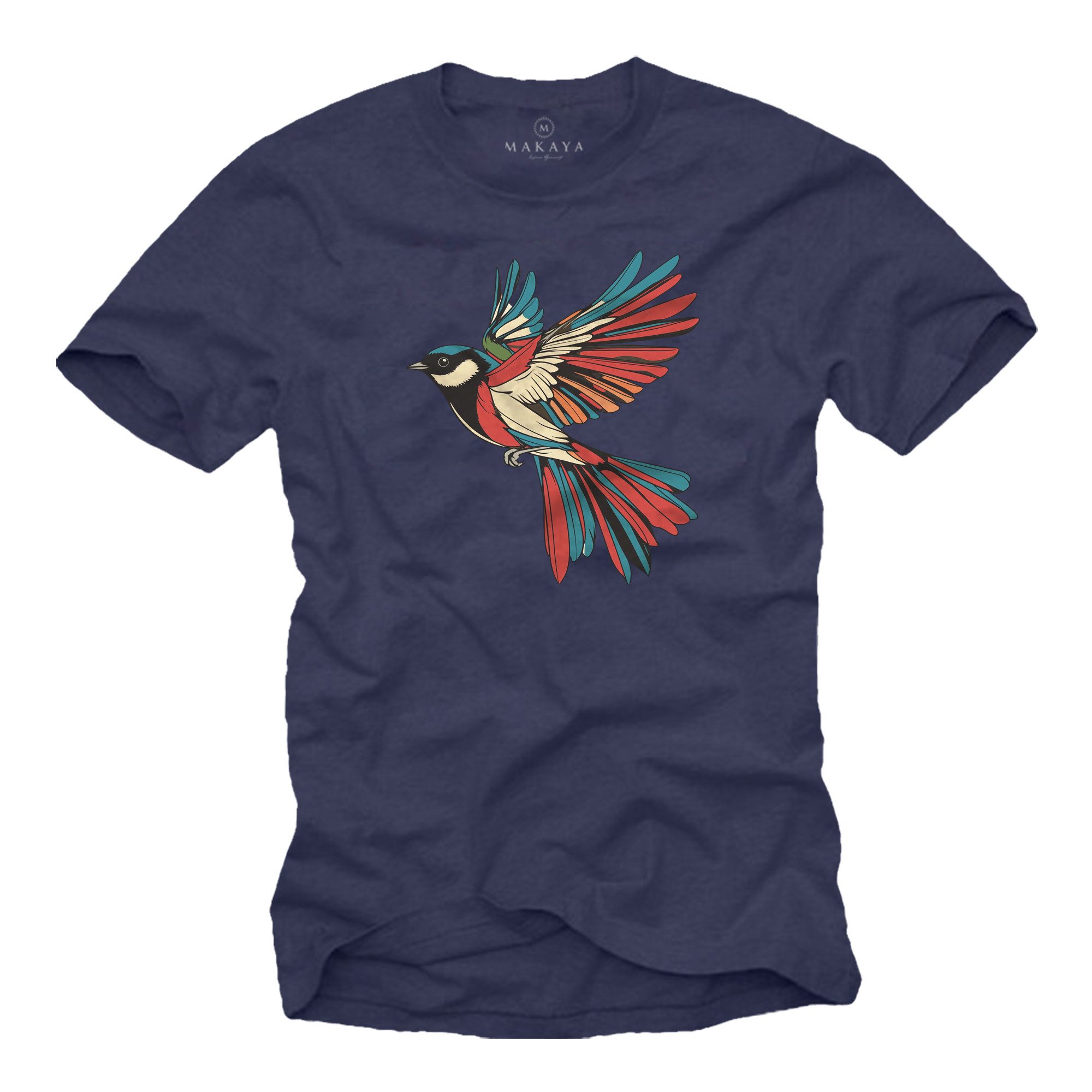 Print-Shirt mit Vogel Logo für Herren Maise Vogelmotiv Bunt