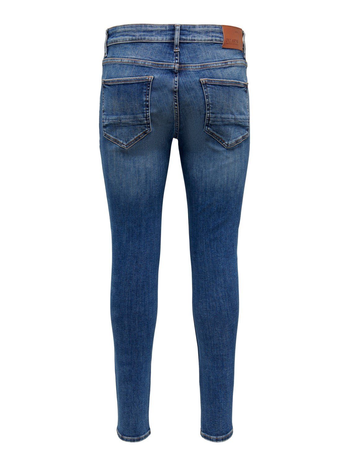 ONLY & SONS Jeans Basic 3977 ONSWARP Denim Slim-fit-Jeans Hose (1-tlg) Fit Pants in Skinny Stoned Blau-2 Washed