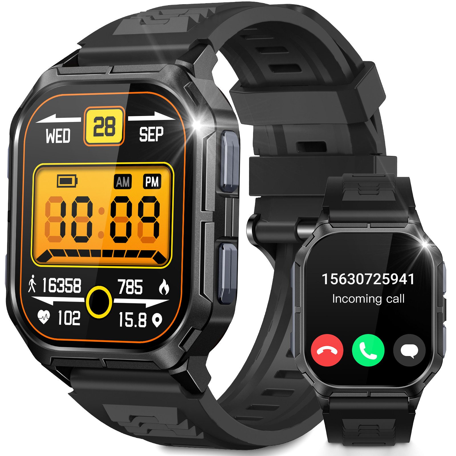 Rayofi AMOLED SmartWatch Damen, Neueste Fitness Uhr mit Anrufe und SMS Smartwatch (Kratzfestes 1,19-Zoll AMOLED Ultra HD-Farbdisplay cm) Zwei Armbänder, Ultra High Quality Exquisite Damenuhr. Bluetooth 5.3 Sport uhr, IP67 wasserdicht Fitness Tracker Damen. Gesundheits Uhr mit Schrittzähler, Blutdruckmessung, Herzfrequenz und Blutsauerstoff, Schlafüberwachung, SOS, Paypal-Zahlungscode etc, verfügbar für Android 4.4+ / iOS 10.0+