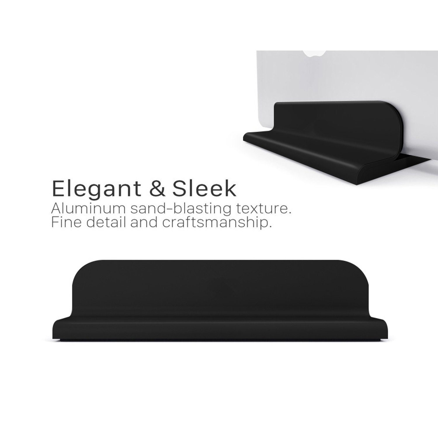 SLABO Laptop-Ständer Notebookhalterung Laptopständer für MacBook, Air, Mac Book Pro, alle Notebooks, Laptops, Tablets "Aluminium" - SCHWARZ, BLACK